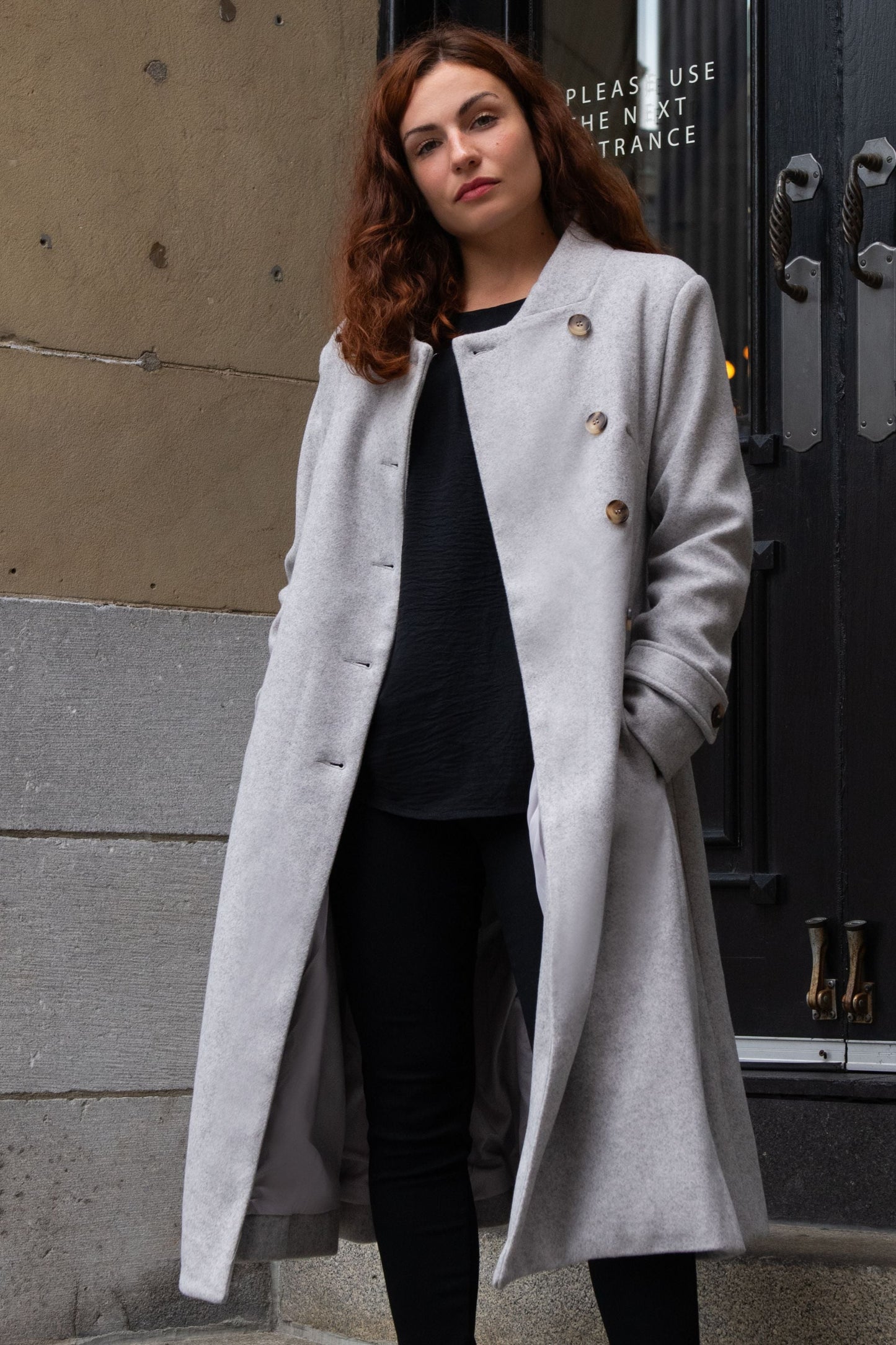 Harper Manteau Évasé Rétro Boutons Latéraux