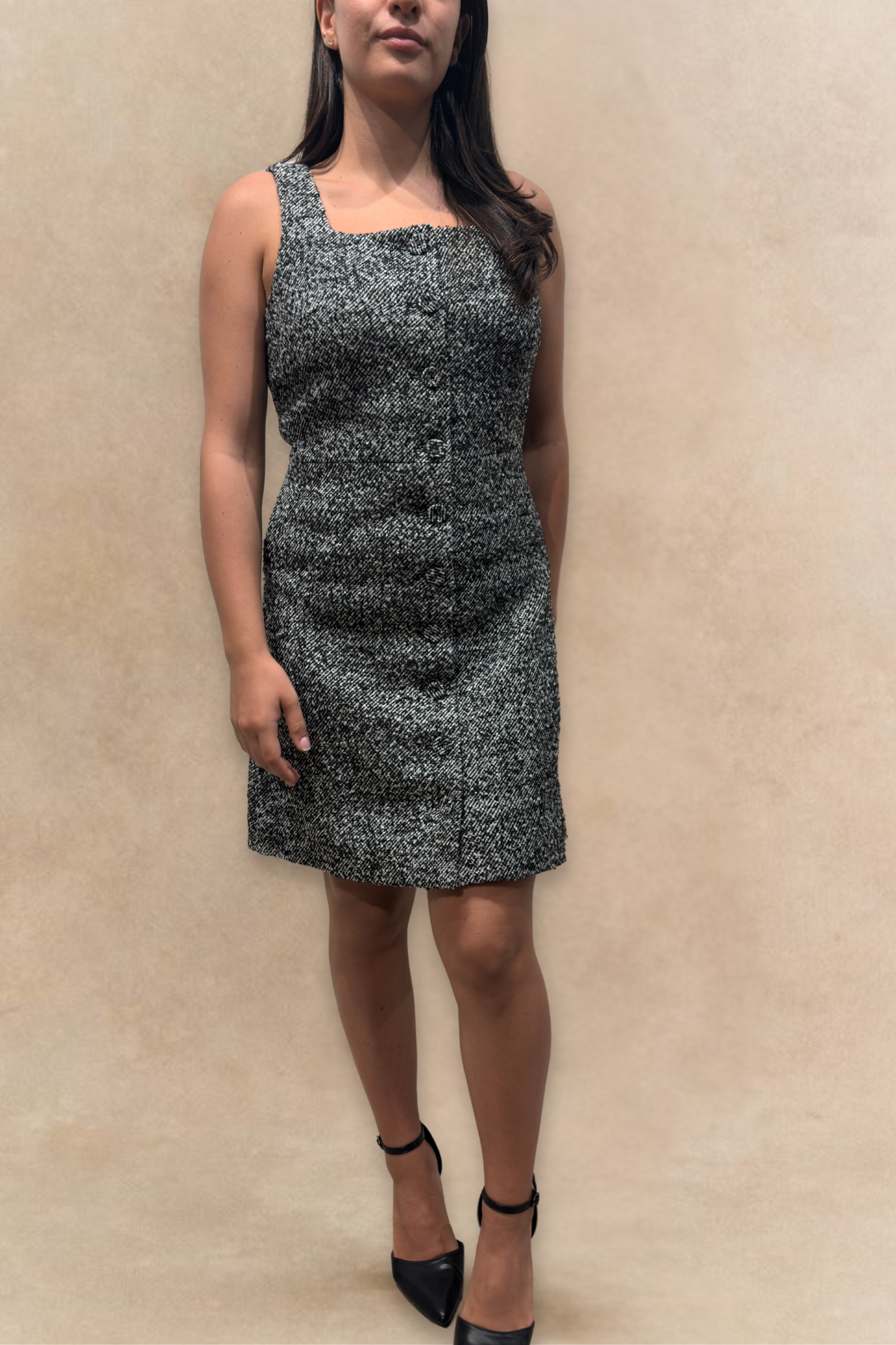 Madelaine Grey Tweed Apron Dress