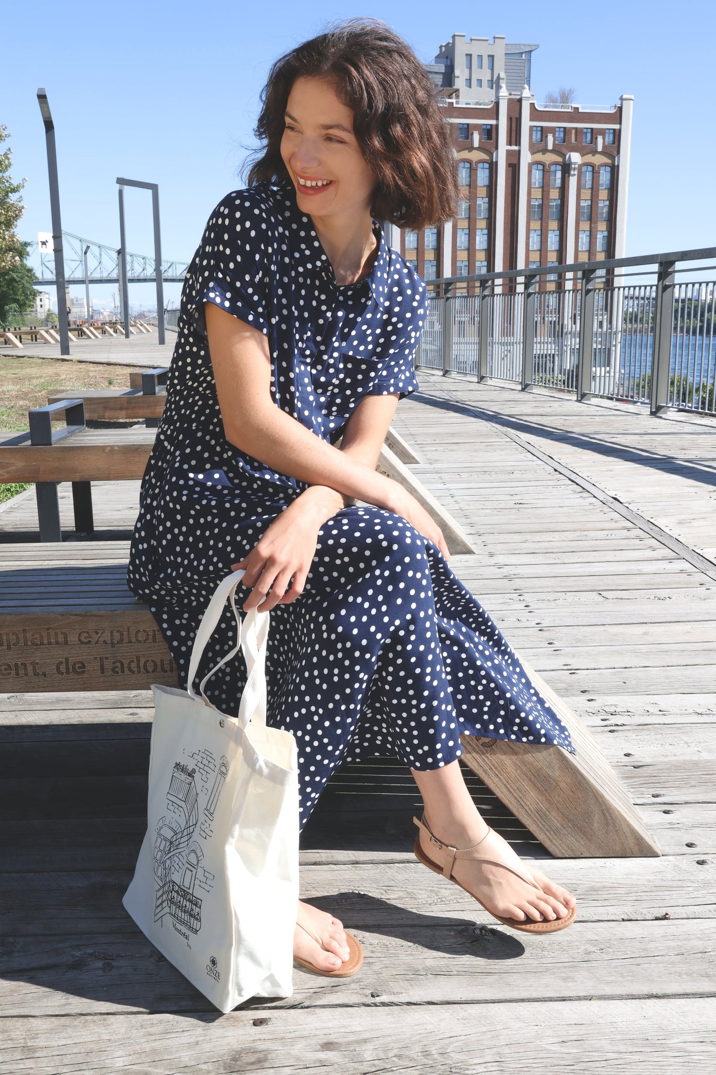 Jacqueline Polka Dot Shirt Dress Midi