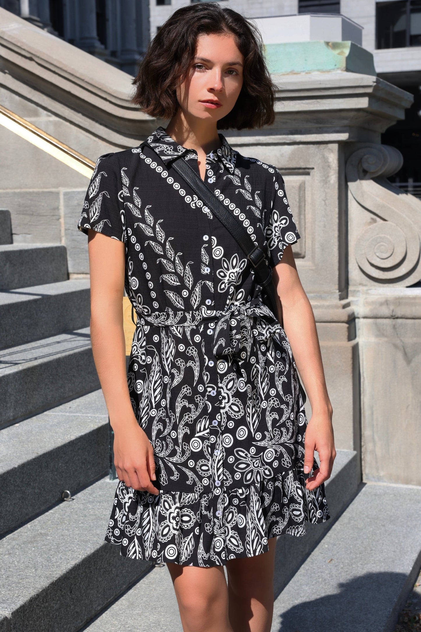 Margaux Short Shirt Dress Black