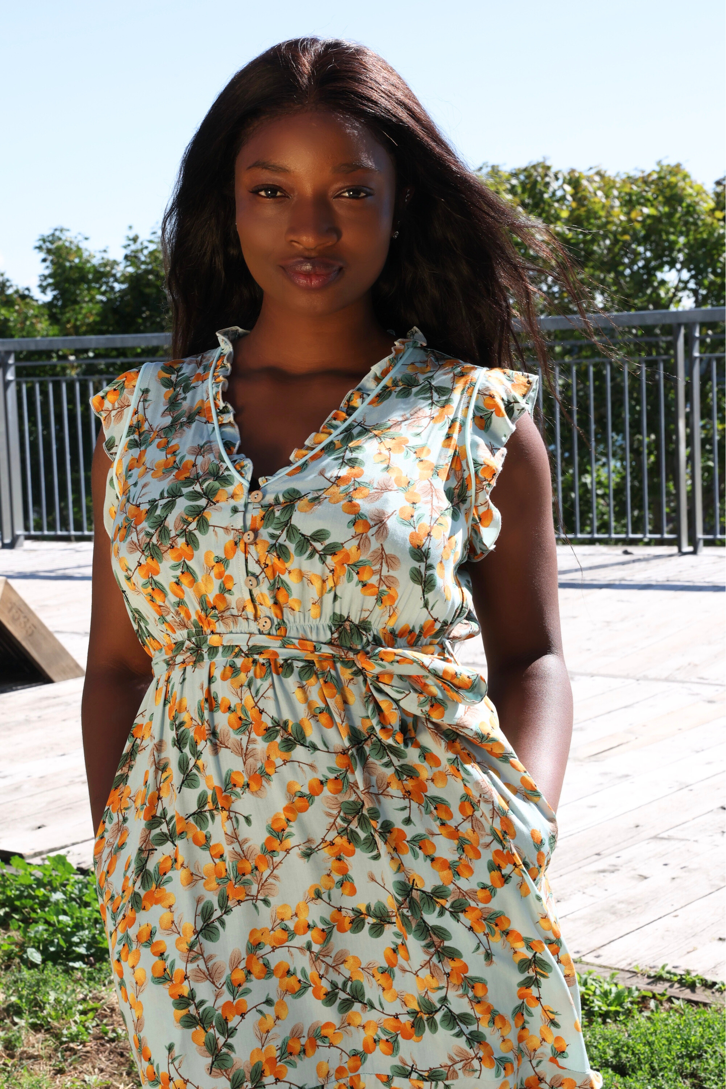 Natasha Citrus Print Short Dress