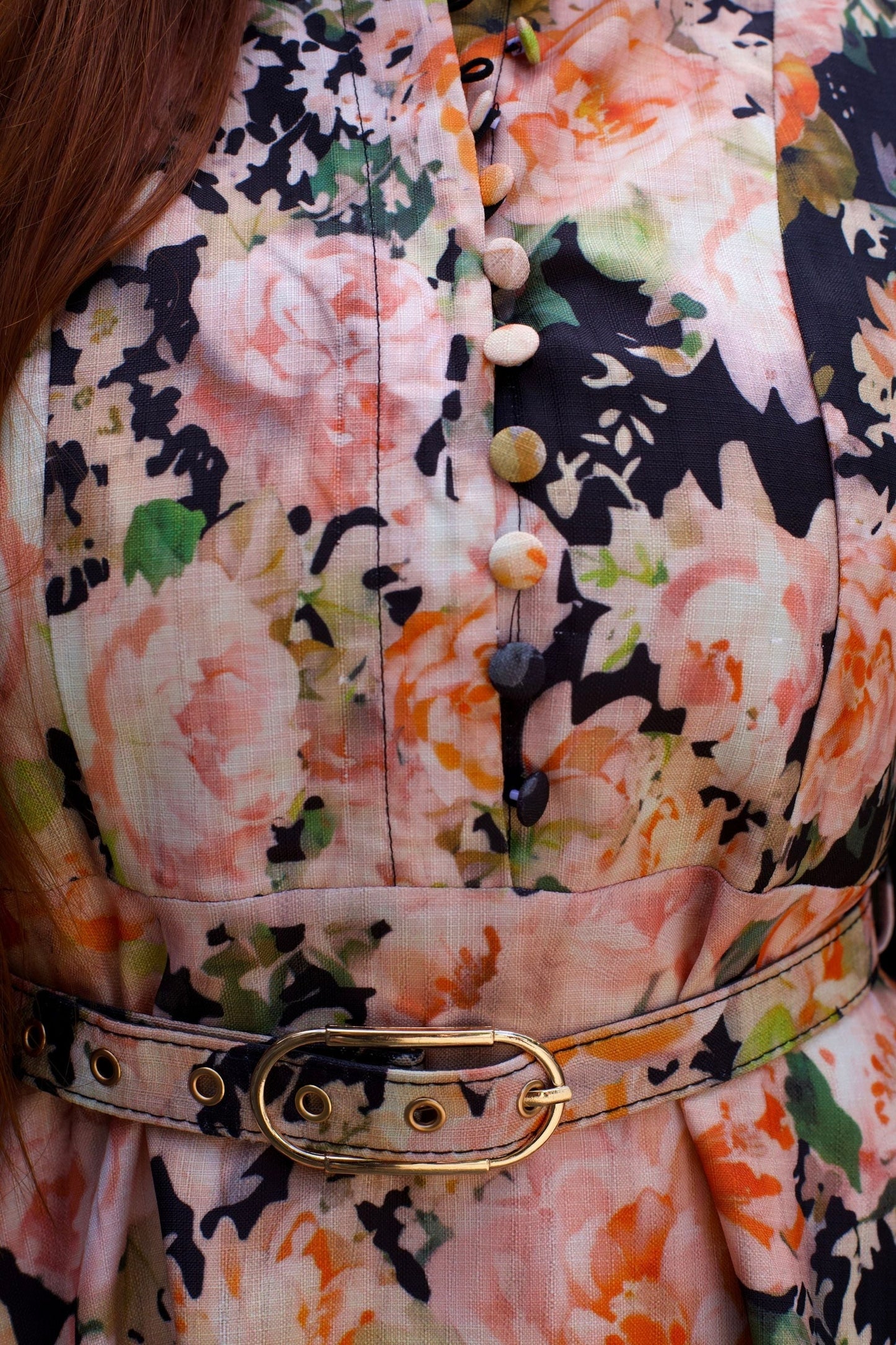 PRE-ORDER-Isabella Floral A-Line Black Dress Vintage-Inspired Long Sleeve