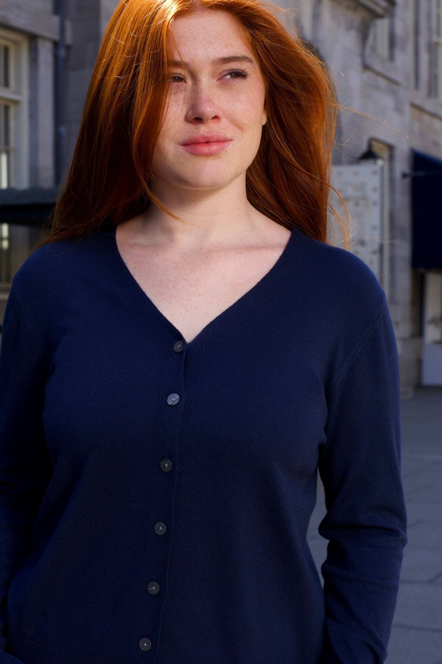 Collette Lightweight Solid Cardigan Button Front Long Sleeves