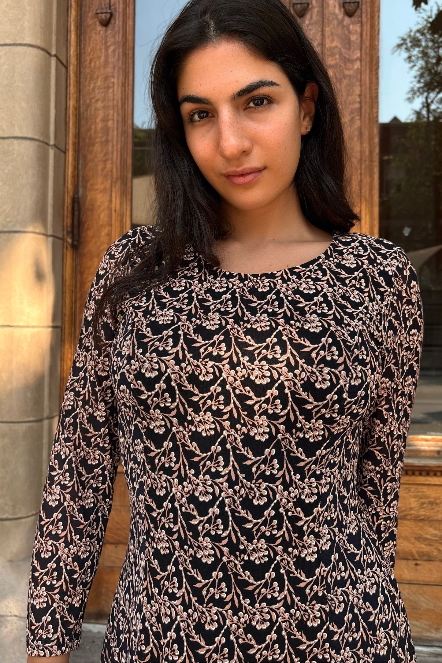 Audrey Floral Stretch Fit & Flare Dress