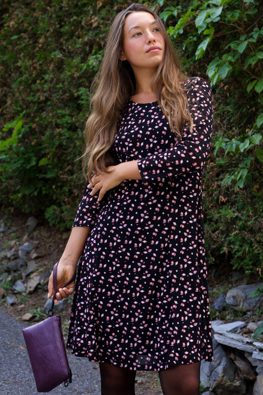 Daisie Floral Stretch Fit & Flare Dress