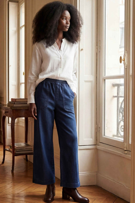 Marion Wide-Leg Denim Pants