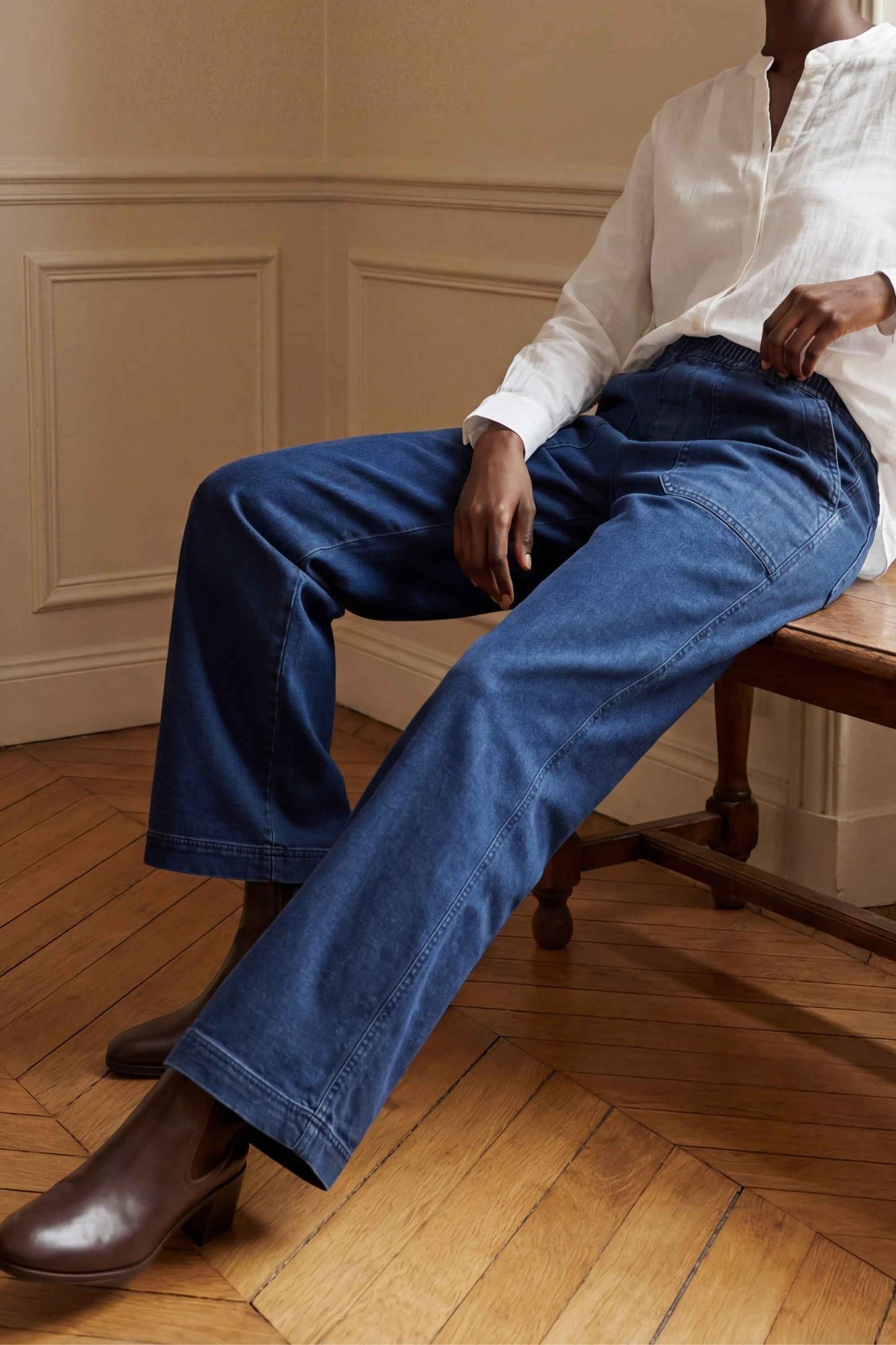 Marion Wide-Leg Denim Pants