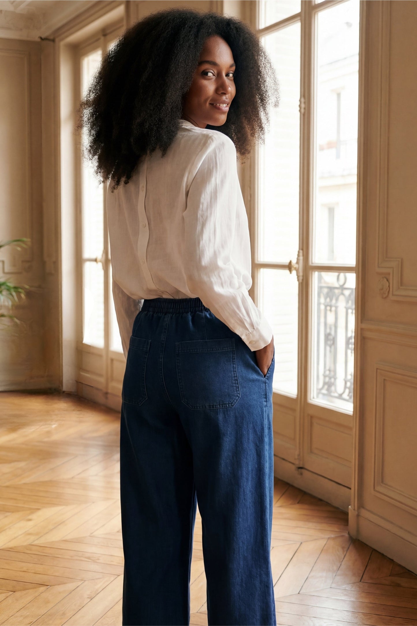 Marion Wide-Leg Denim Pants