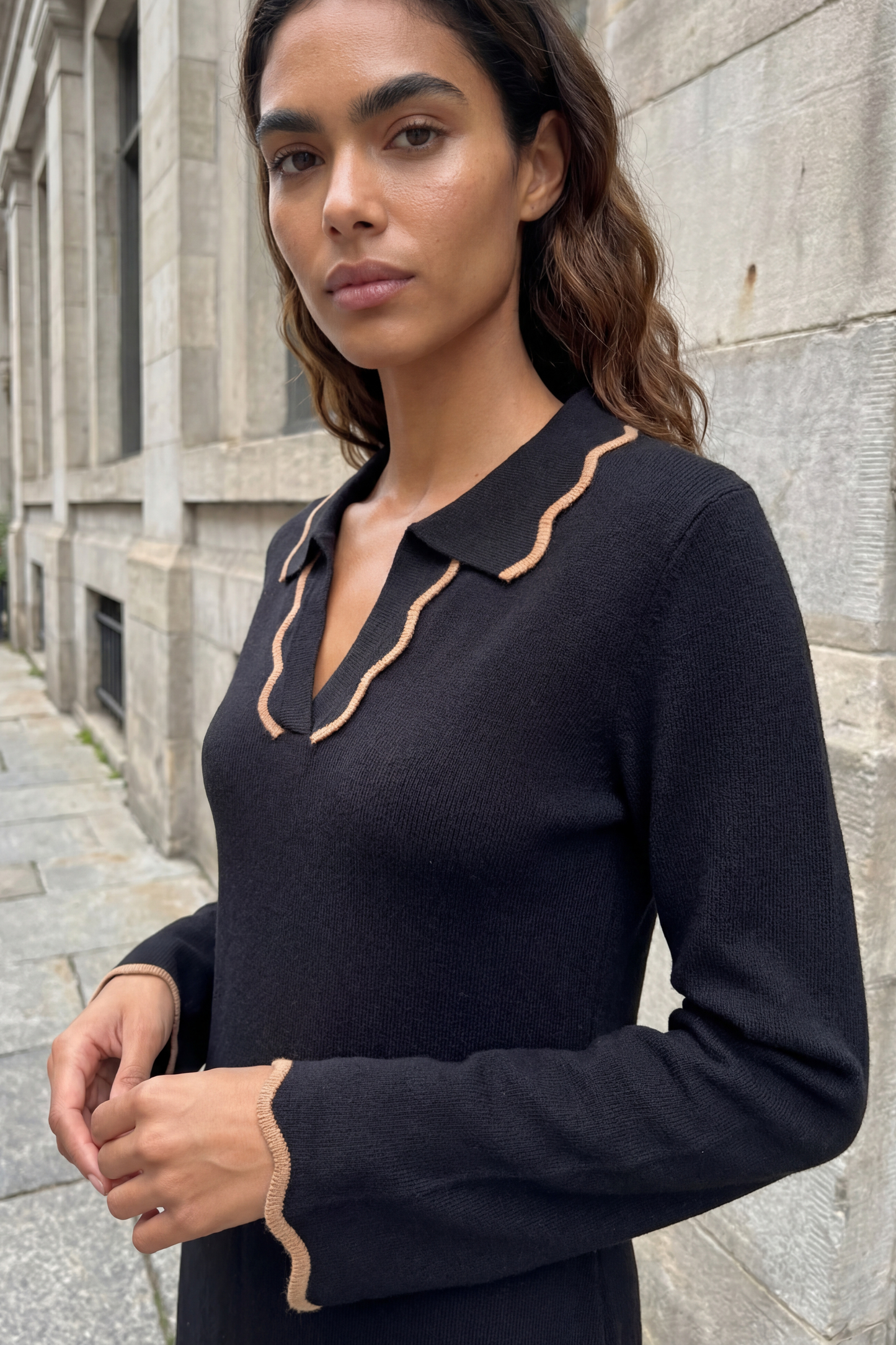 Alice Knit Dress with Polo Collar