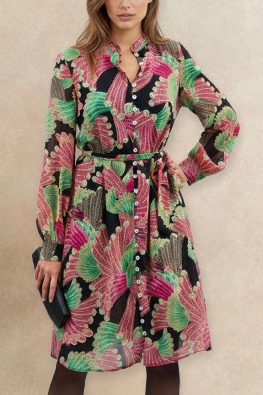 Anais Printed Shirt Dress