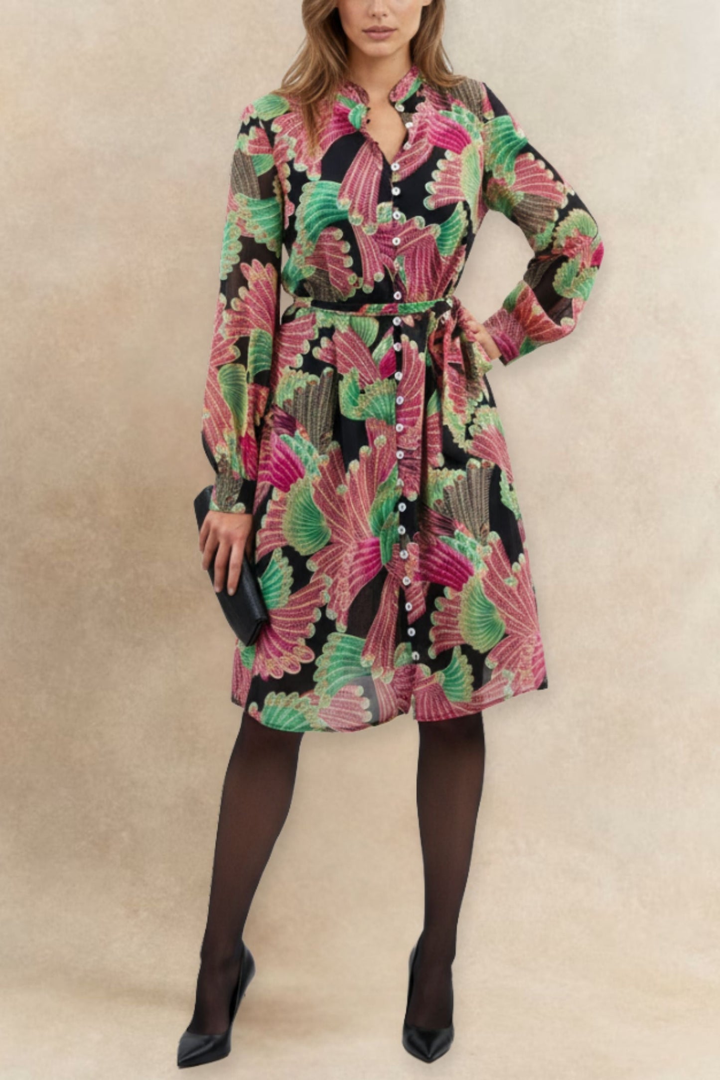 Anais Printed Shirt Dress