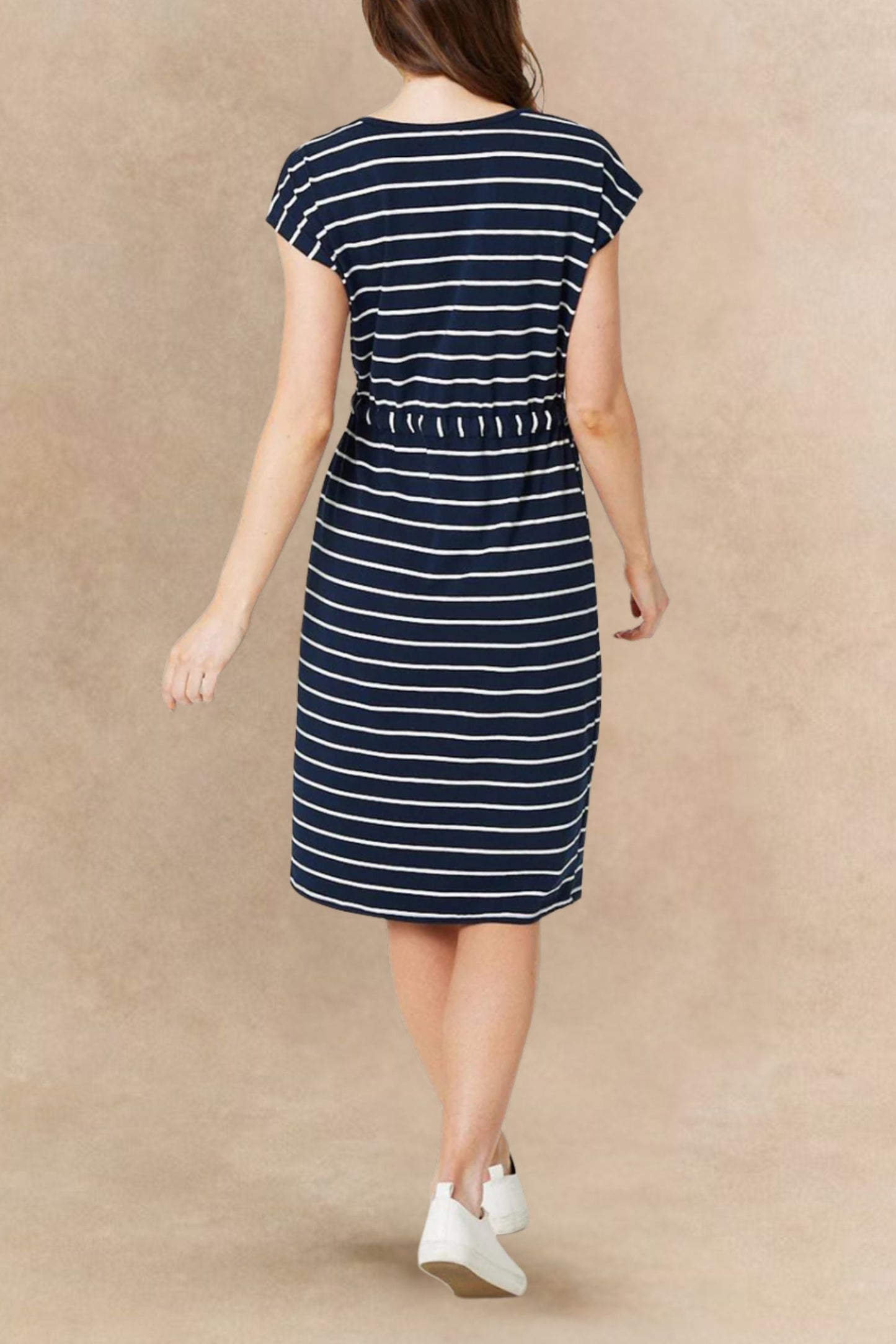 Annalise Striped Knit Midi Dress