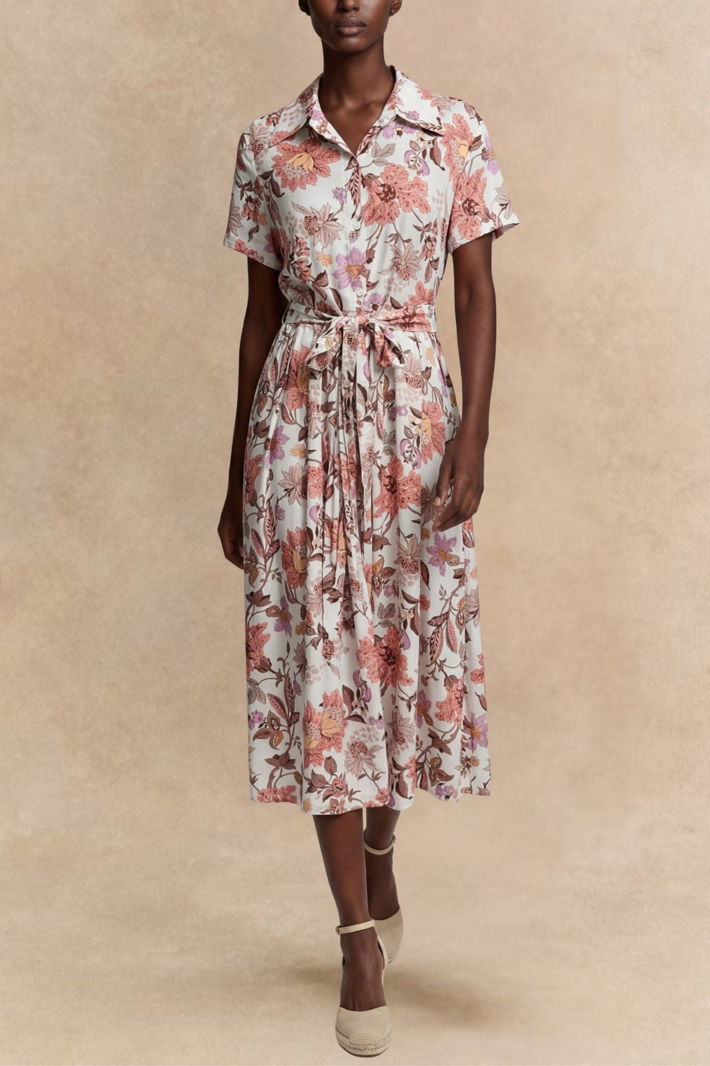 Augustine Midi Shirt Dress Floral Print