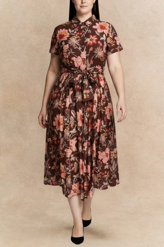 Augustine Midi Shirt Dress Floral Print