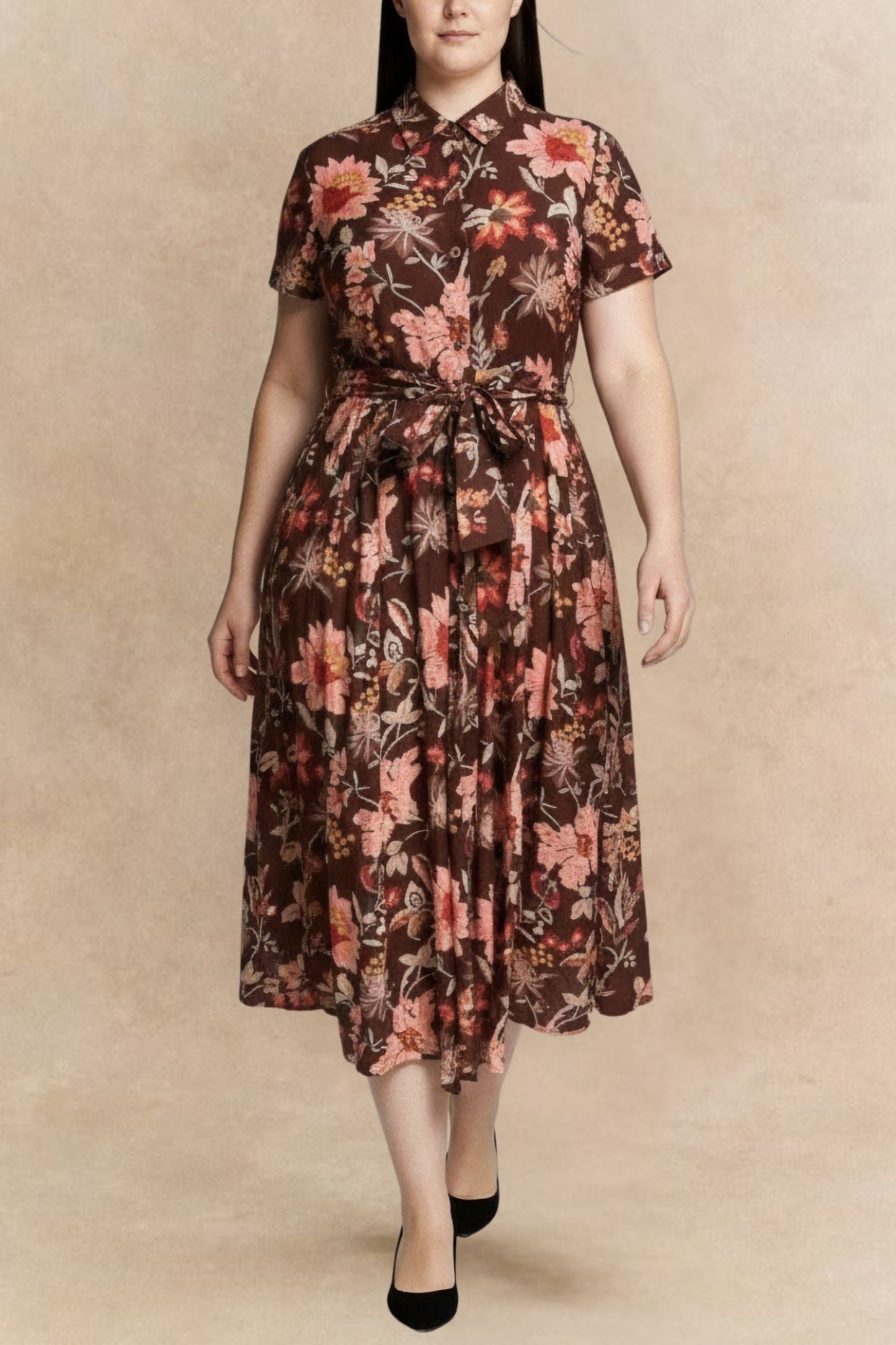 Augustine Midi Shirt Dress Floral Print