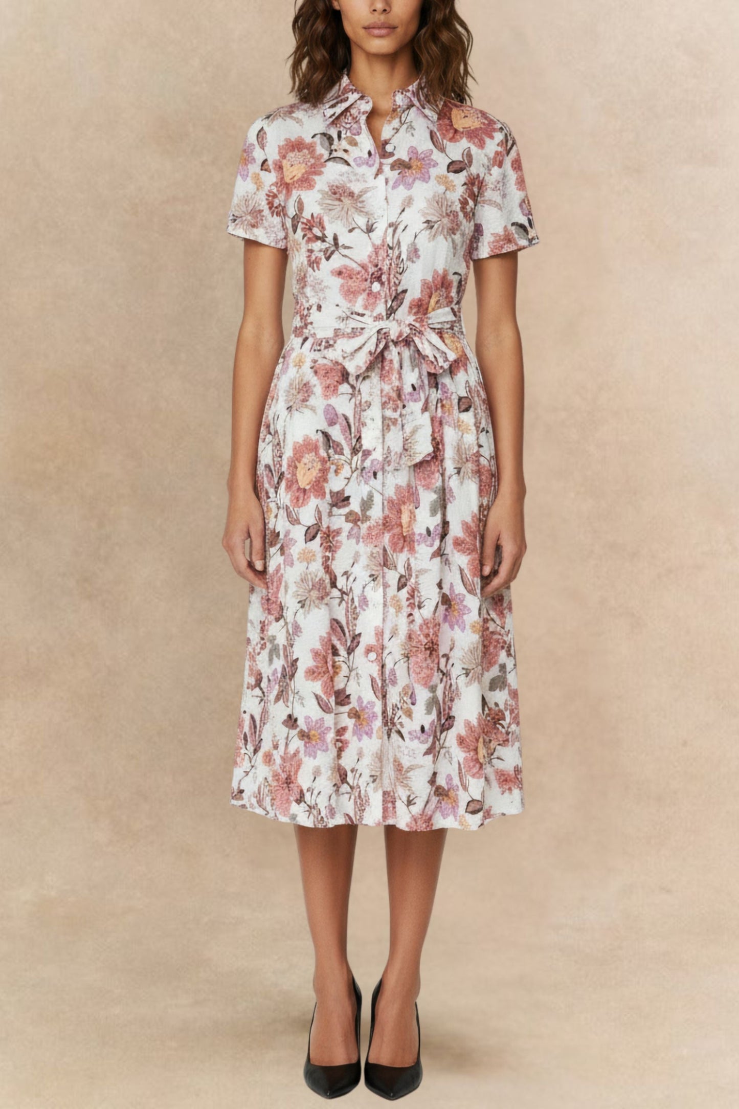 Augustine Midi Shirt Dress Floral Print