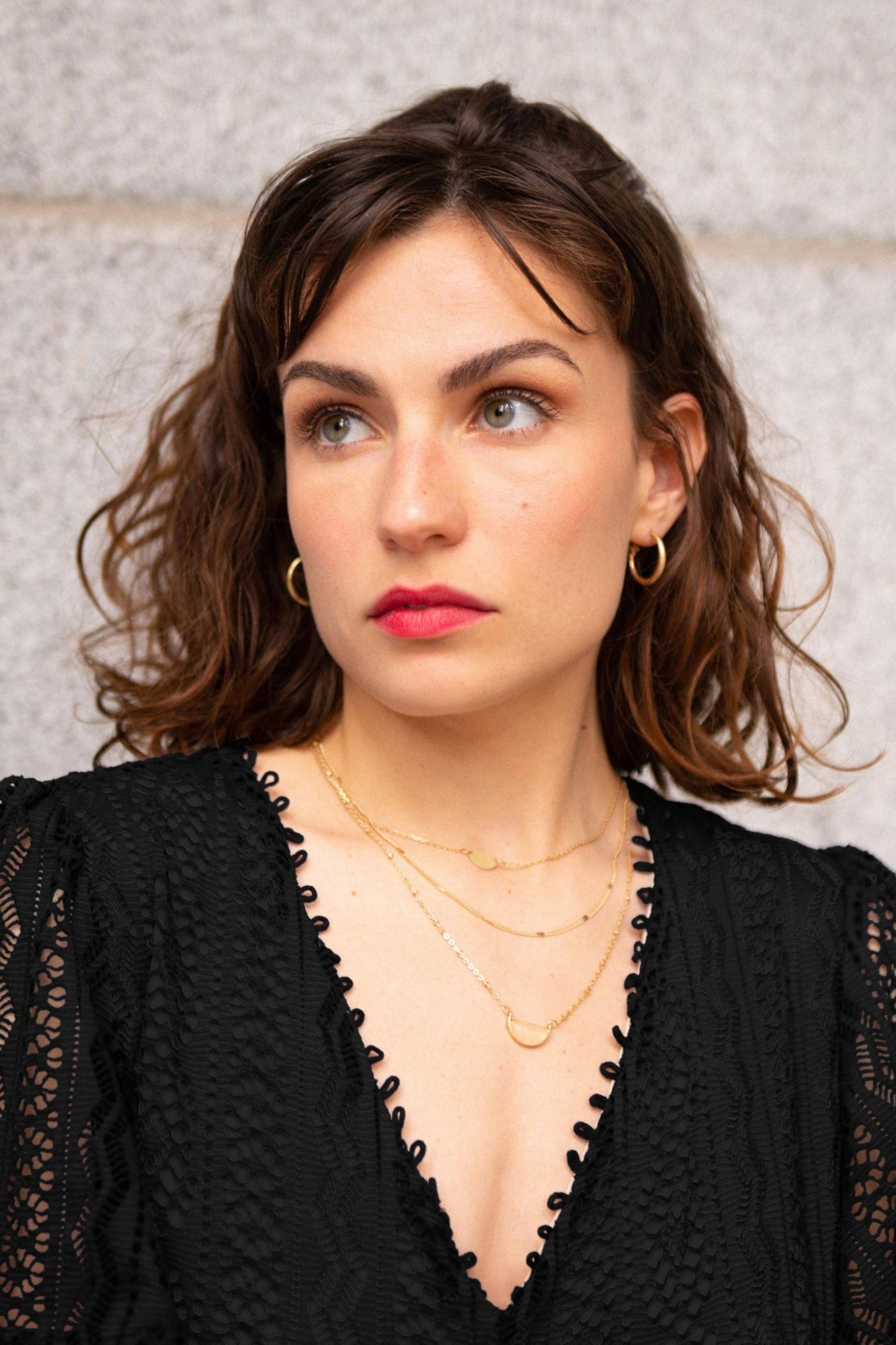 Bonnie Crochet Knit Midi Dress Lining Short Sleeves