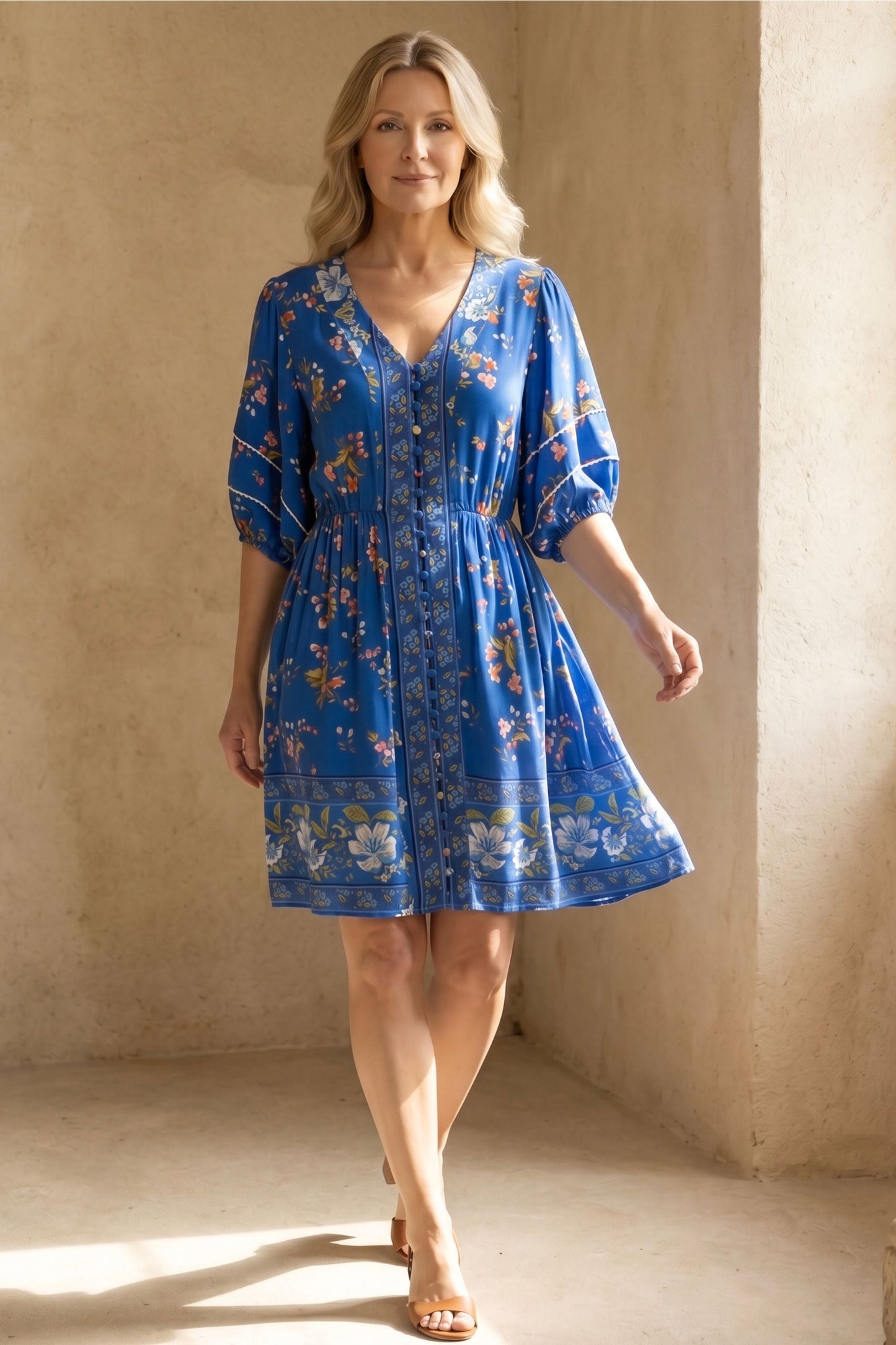 Brigitta Printed Boho Dress