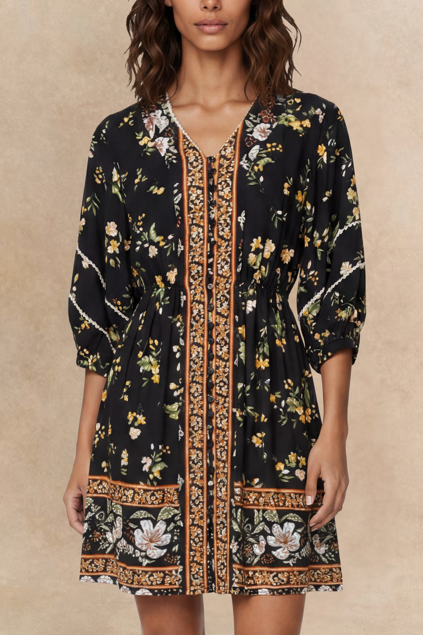 Brigitta Printed Boho Dress