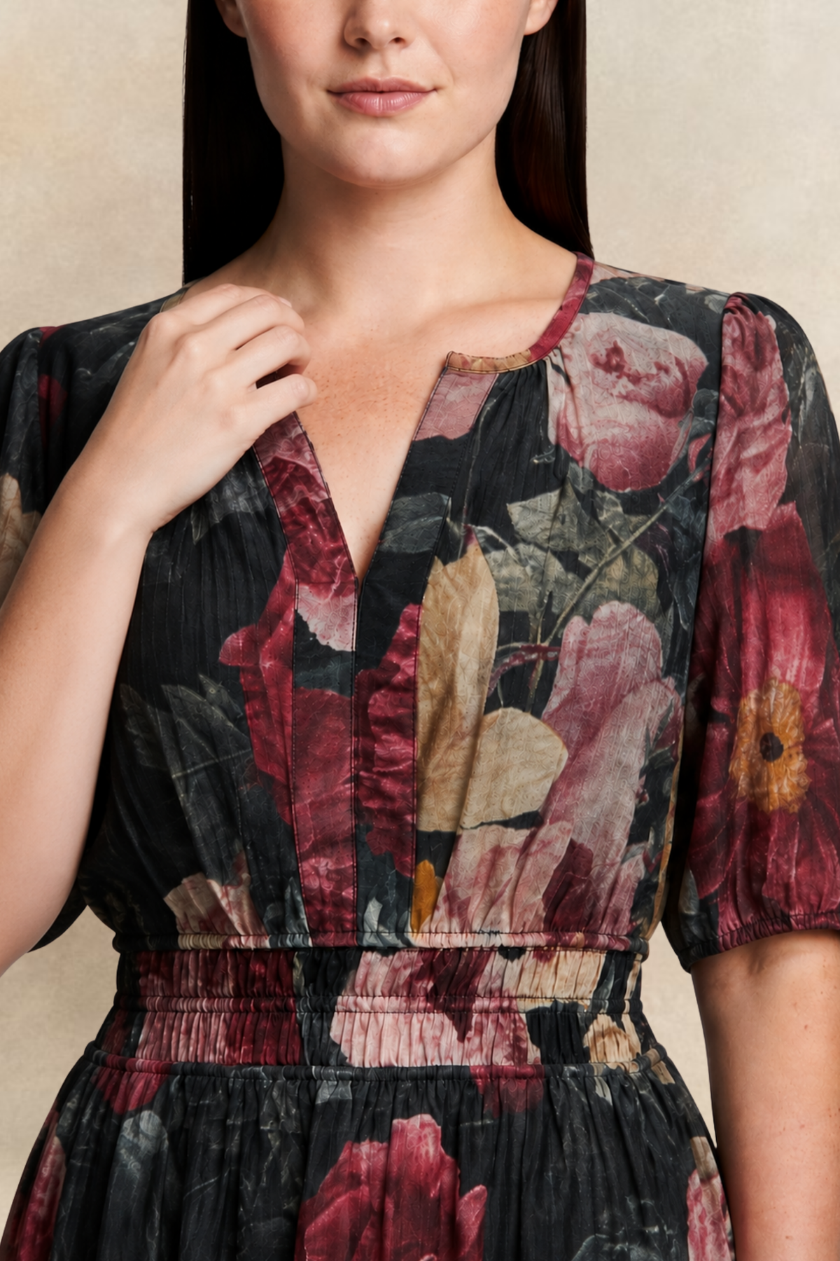 Catherine Robe Fleurie Smockée