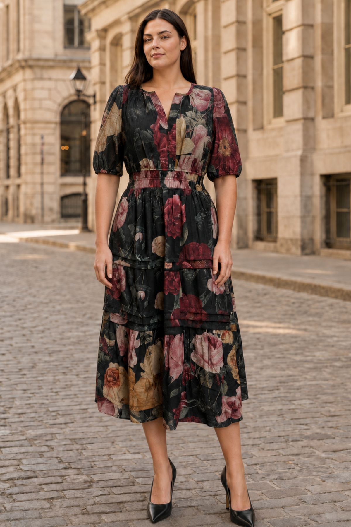 Catherine Robe Fleurie Smockée