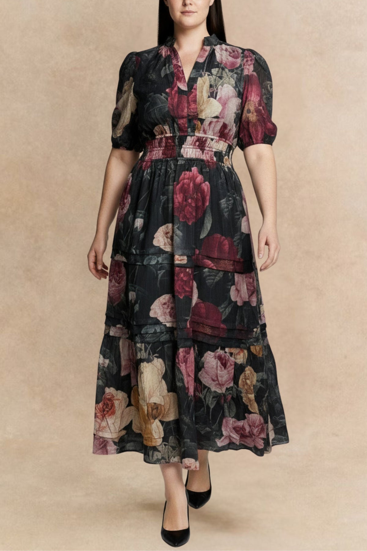 Catherine Robe Fleurie Smockée