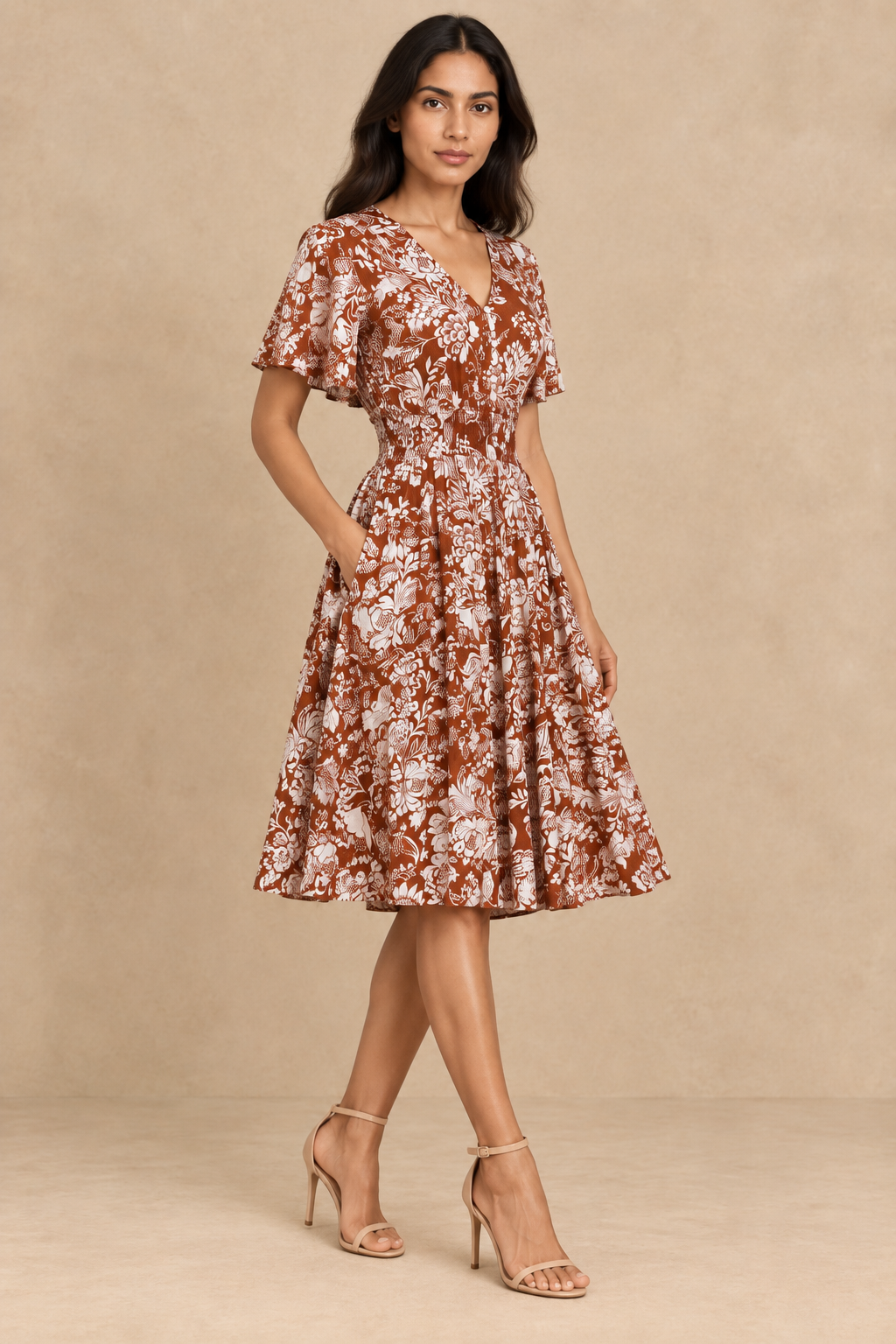 Orlane | Floral Smocked Waist Printed Dress