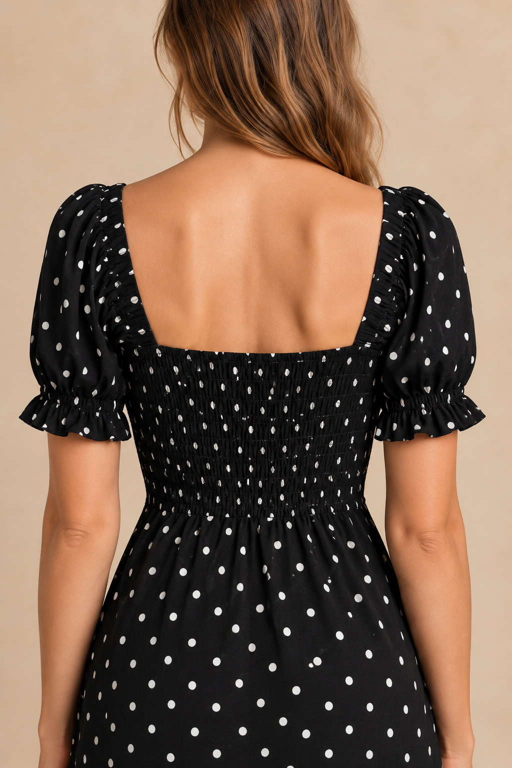 Pippa  |  Polka Dot Dress Sweetheart Neckline
