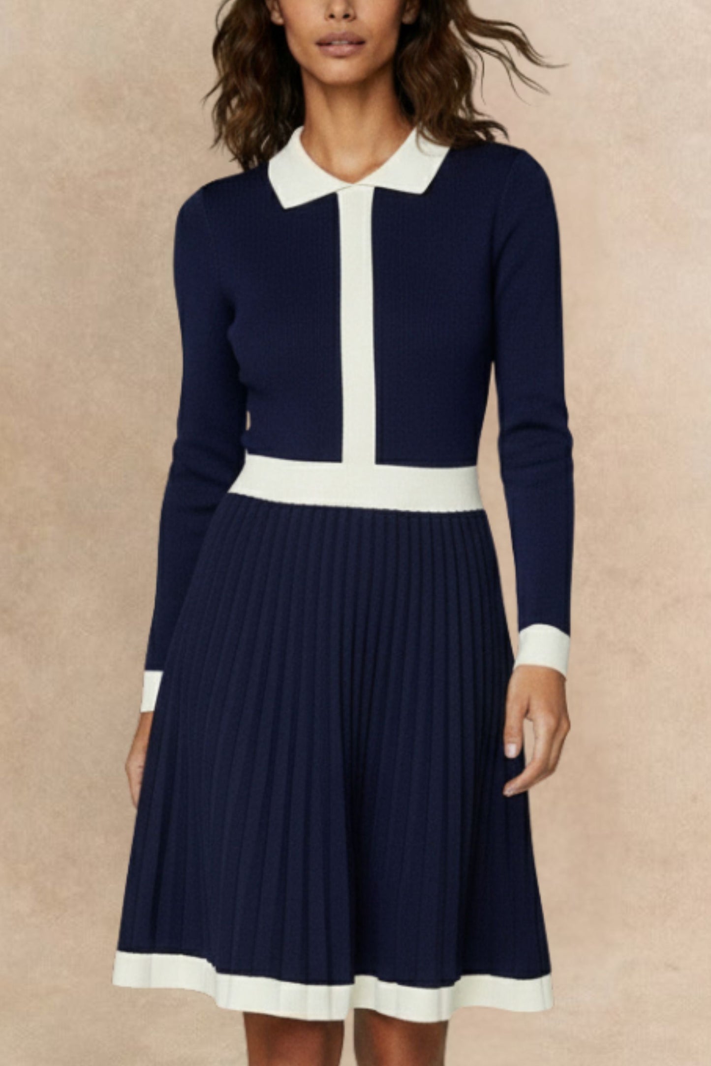 Clarissa Knit Dress with Contrast Trim