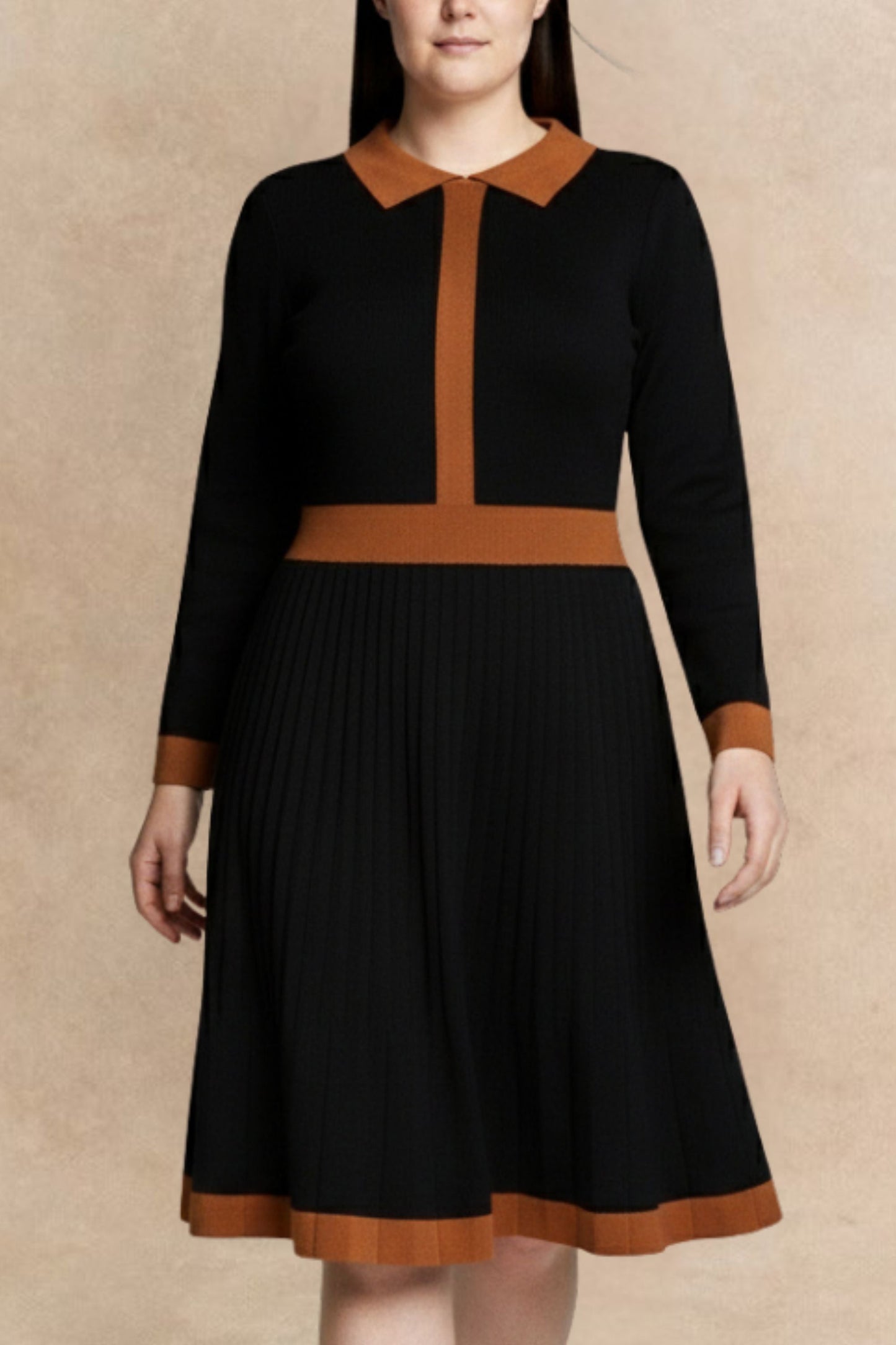 Clarissa Knit Dress with Contrast Trim