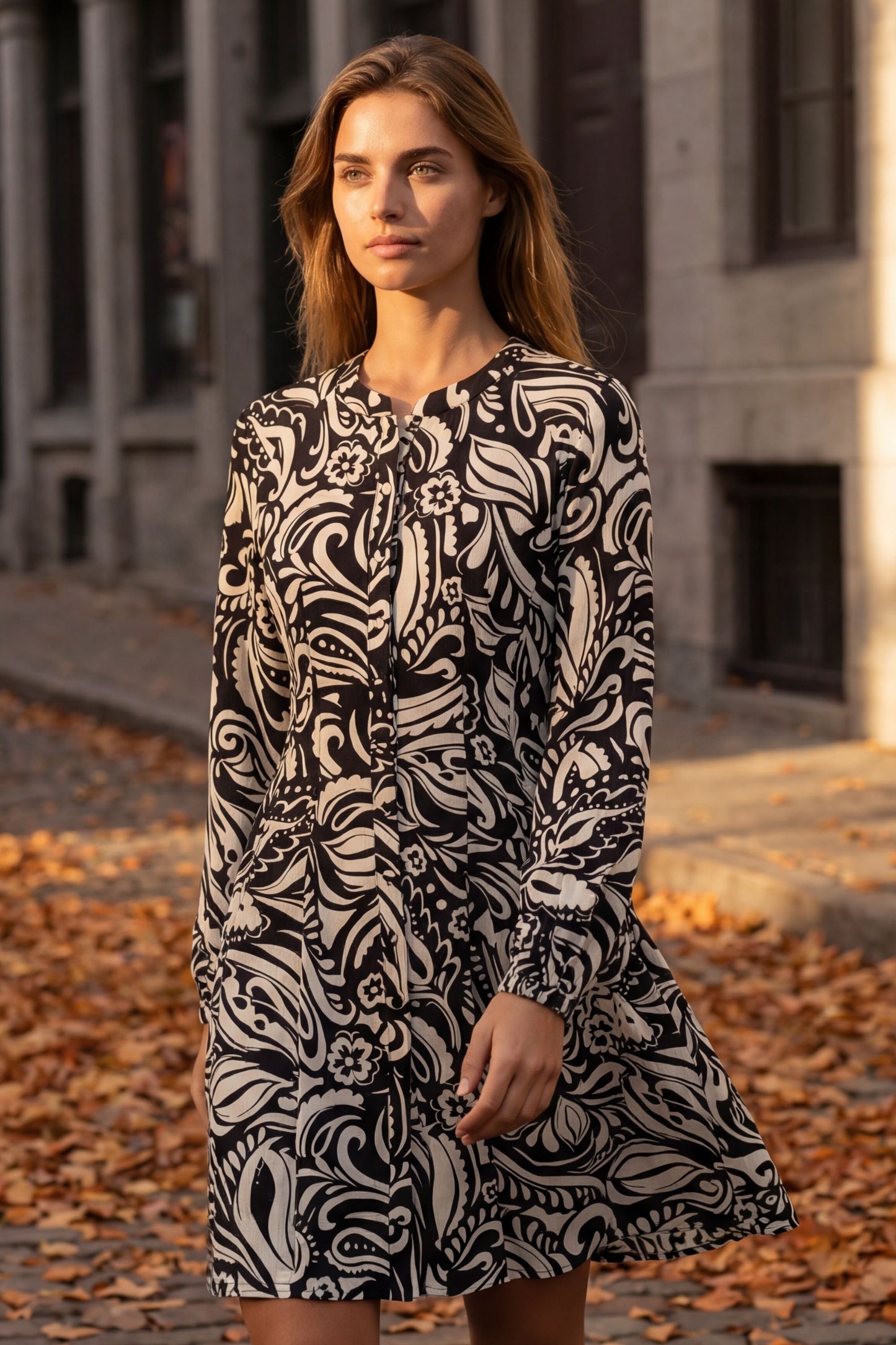 Eleanor Printed Long Sleeve Dress