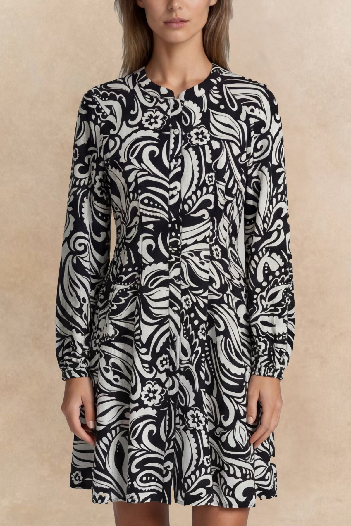 Robe imprimée Eleanor à manches longues 