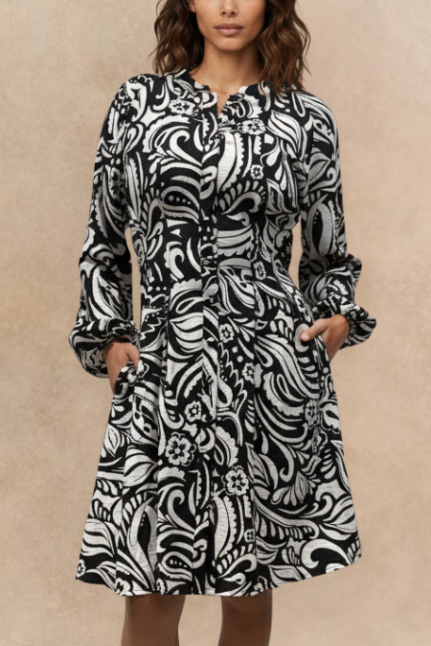 Eleanor Printed Long Sleeve Dress