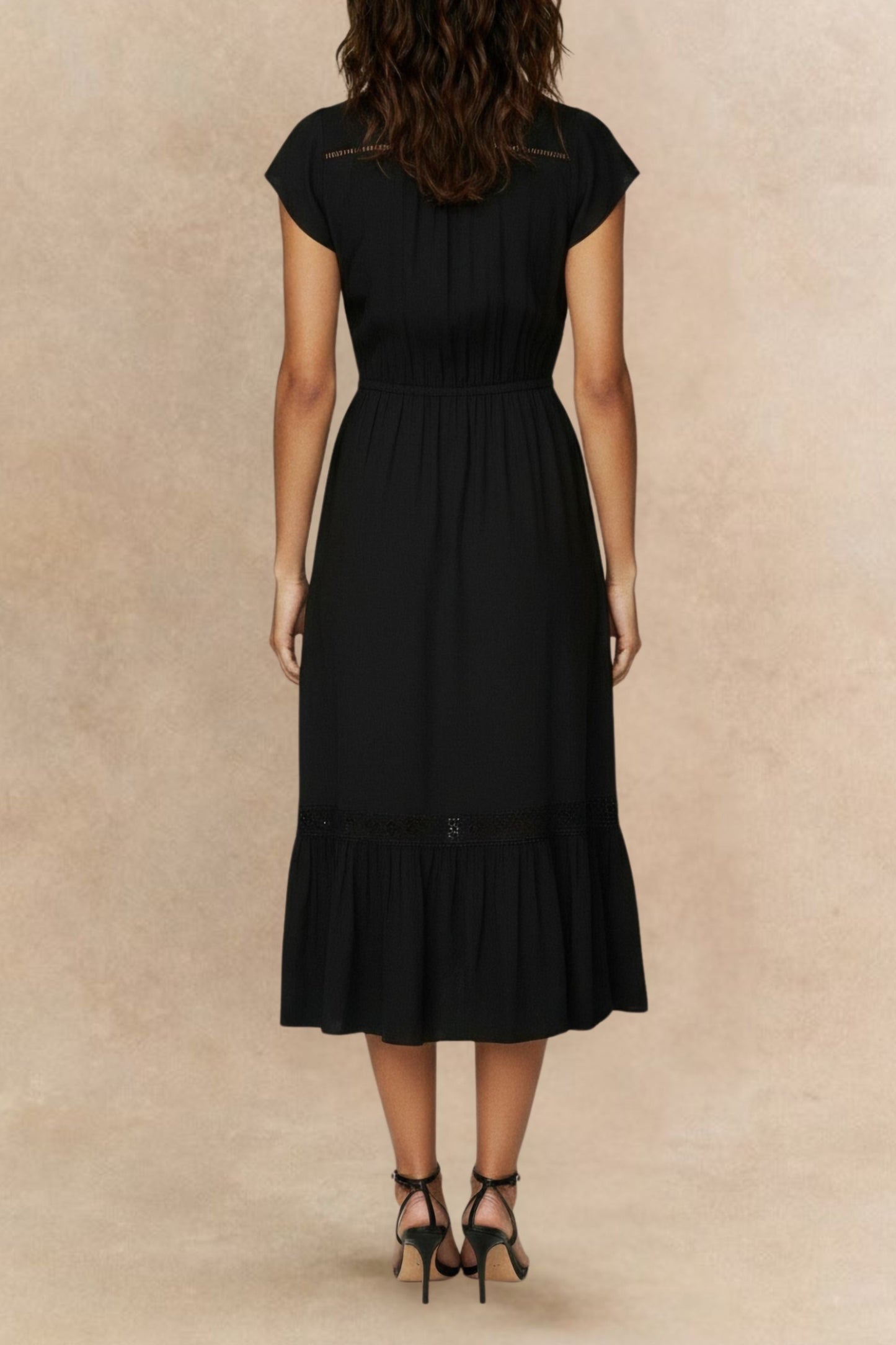 Elise Solid Boho Button Dress