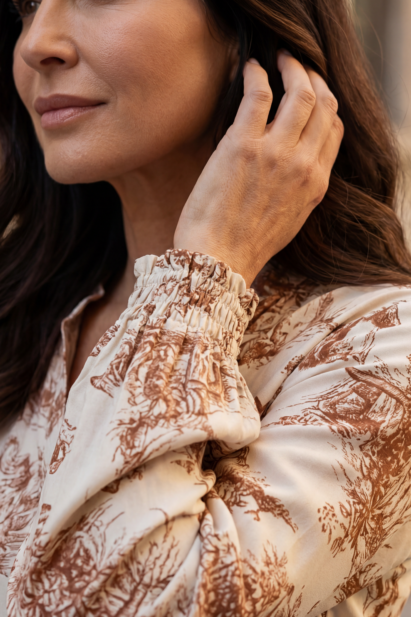 Ella Shirt Button Front Toile de Jouy