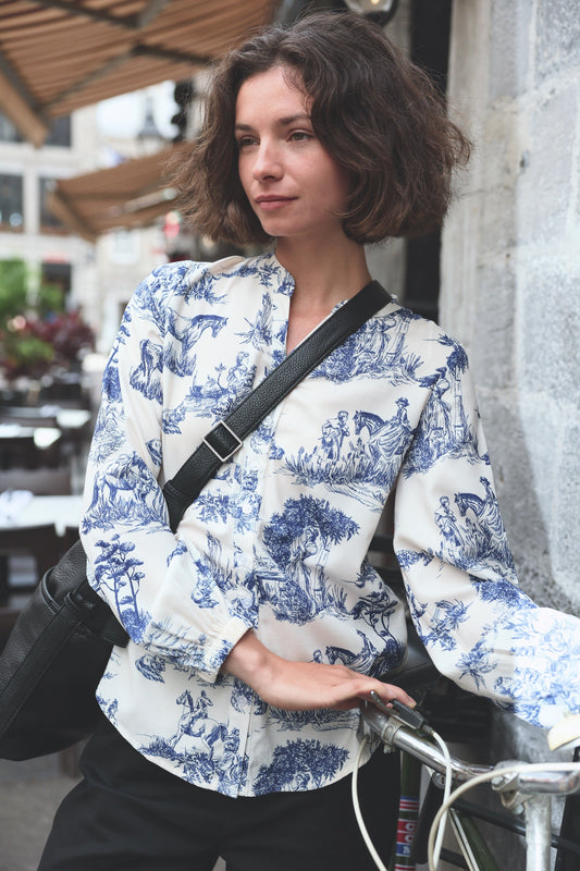 Ella Shirt Button Front Toile de Jouy