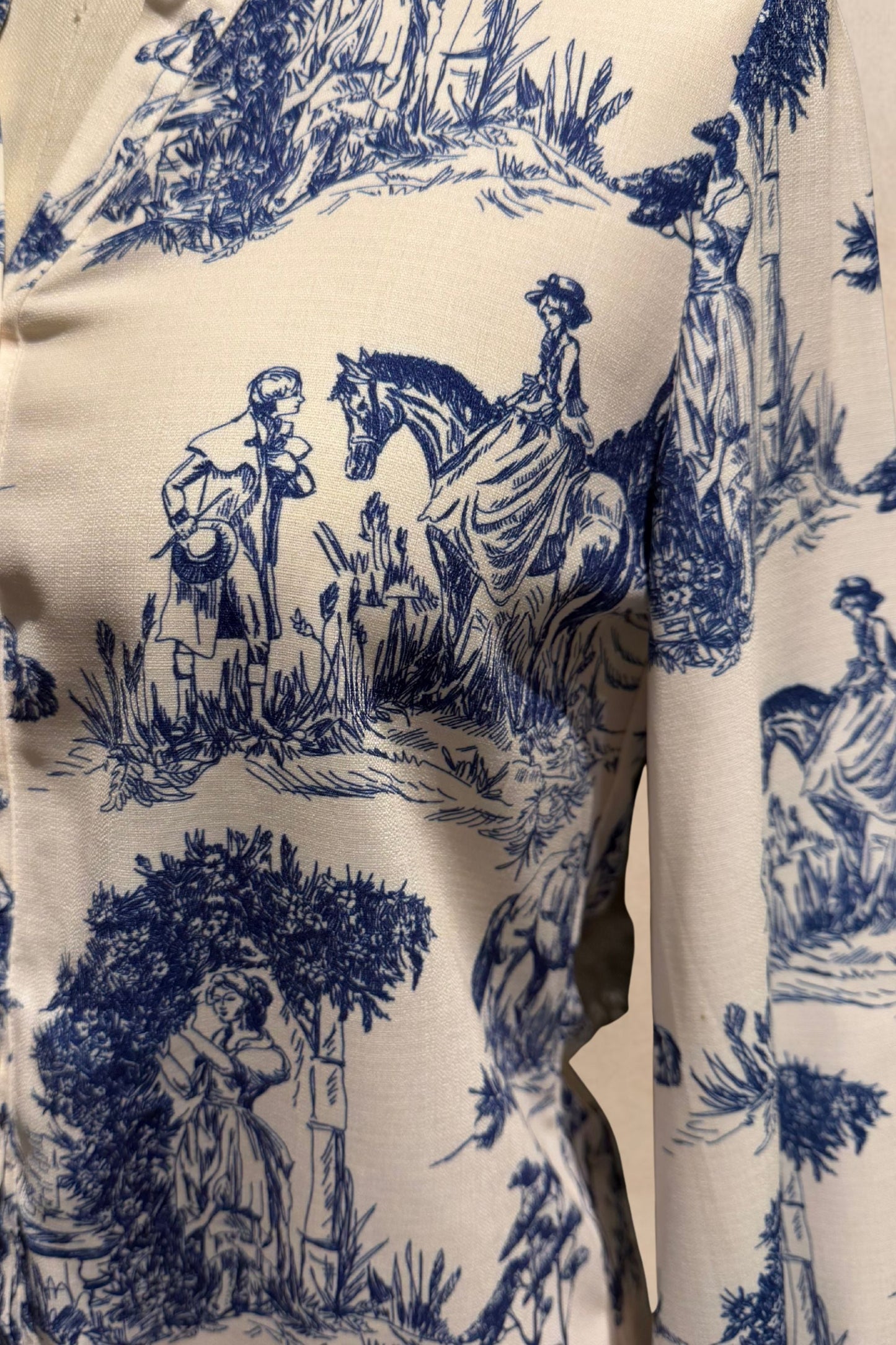 Ella Shirt Button Front Toile de Jouy