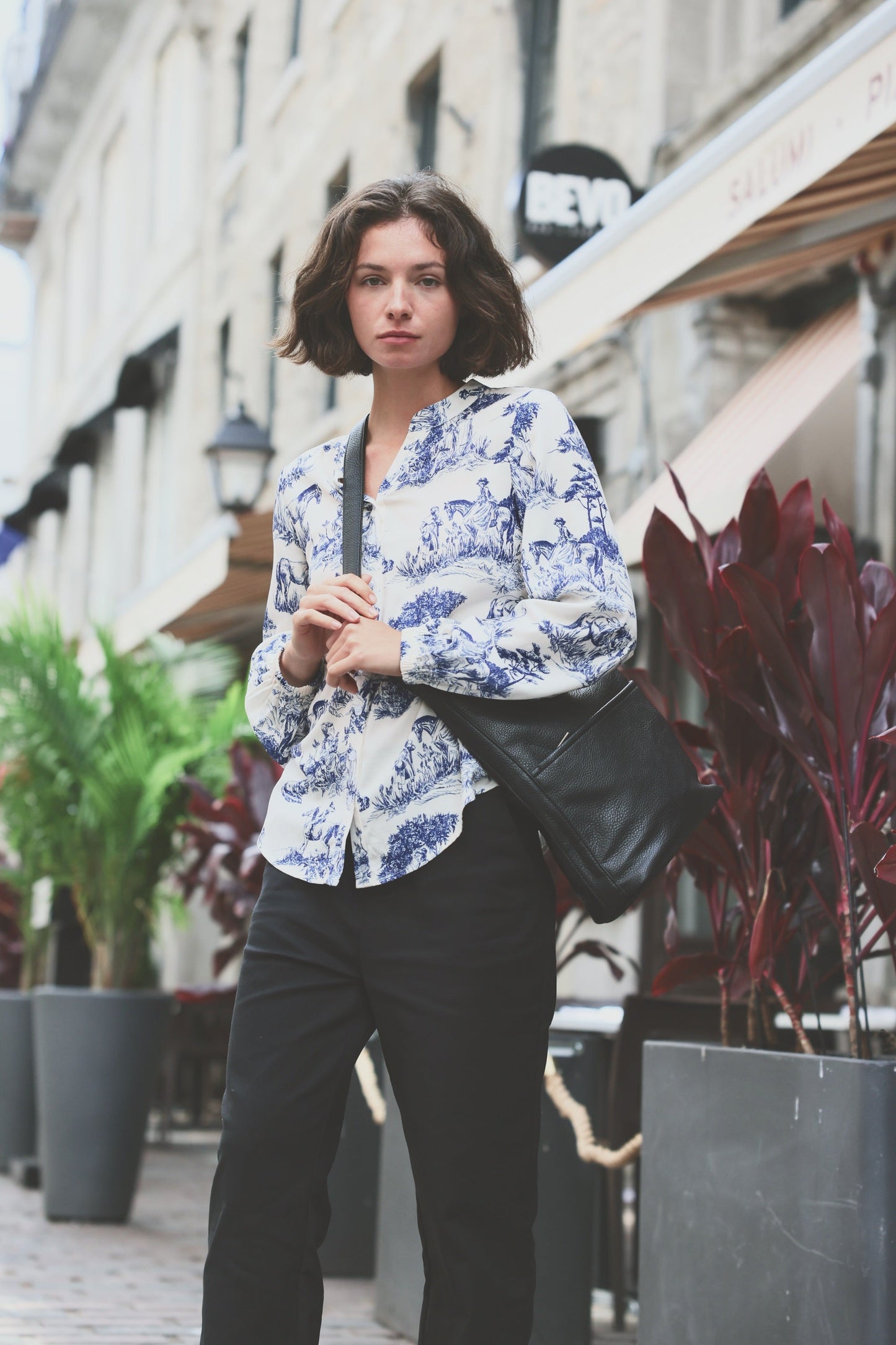 Ella Shirt Button Front Toile de Jouy