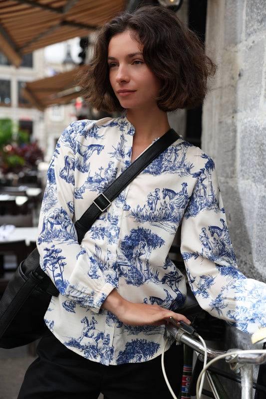 Ella Shirt Button Front Toile de Jouy