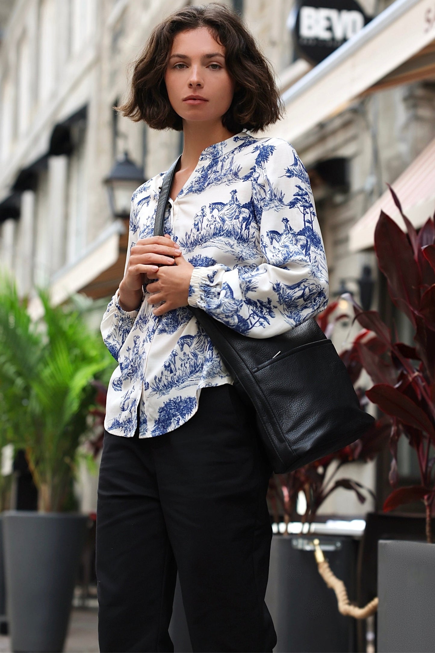 Ella Shirt Button Front Toile de Jouy
