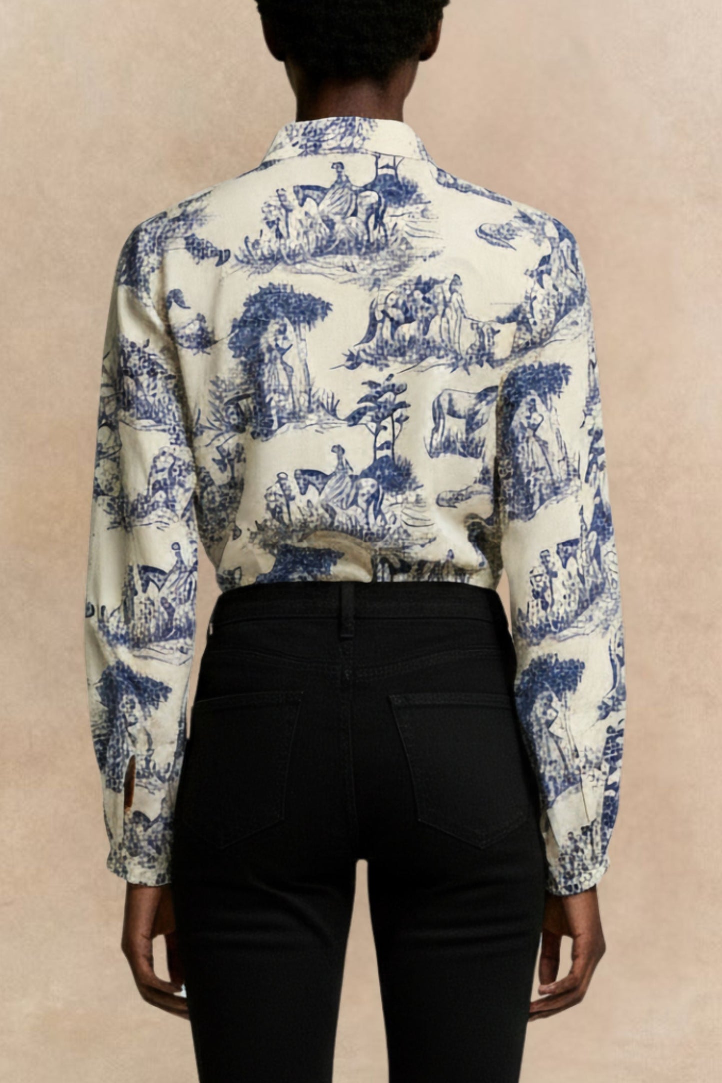 Ella Shirt Button Front Toile de Jouy