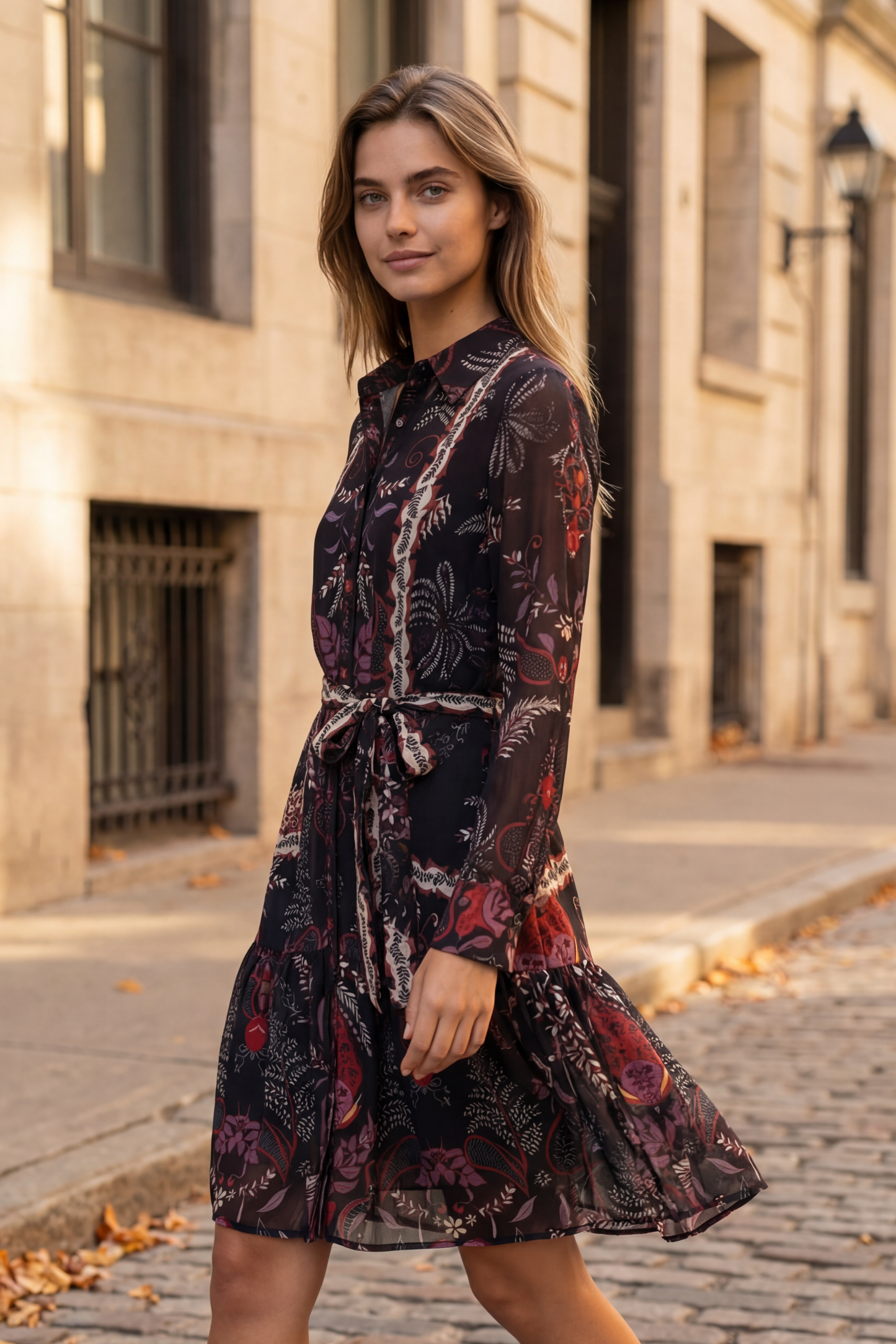 Etna Black Boho Shirt Dress