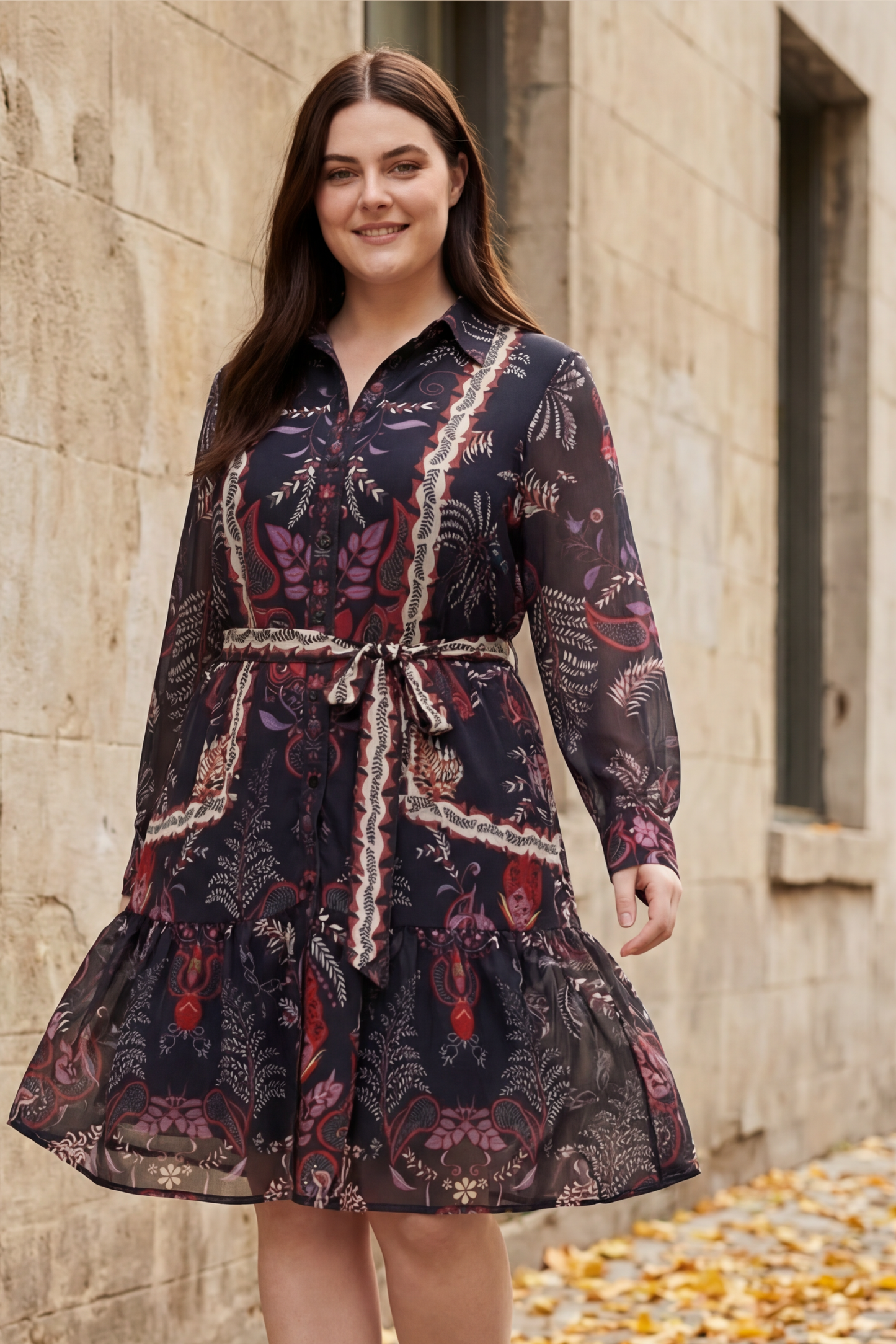 Etna Black Boho Shirt Dress