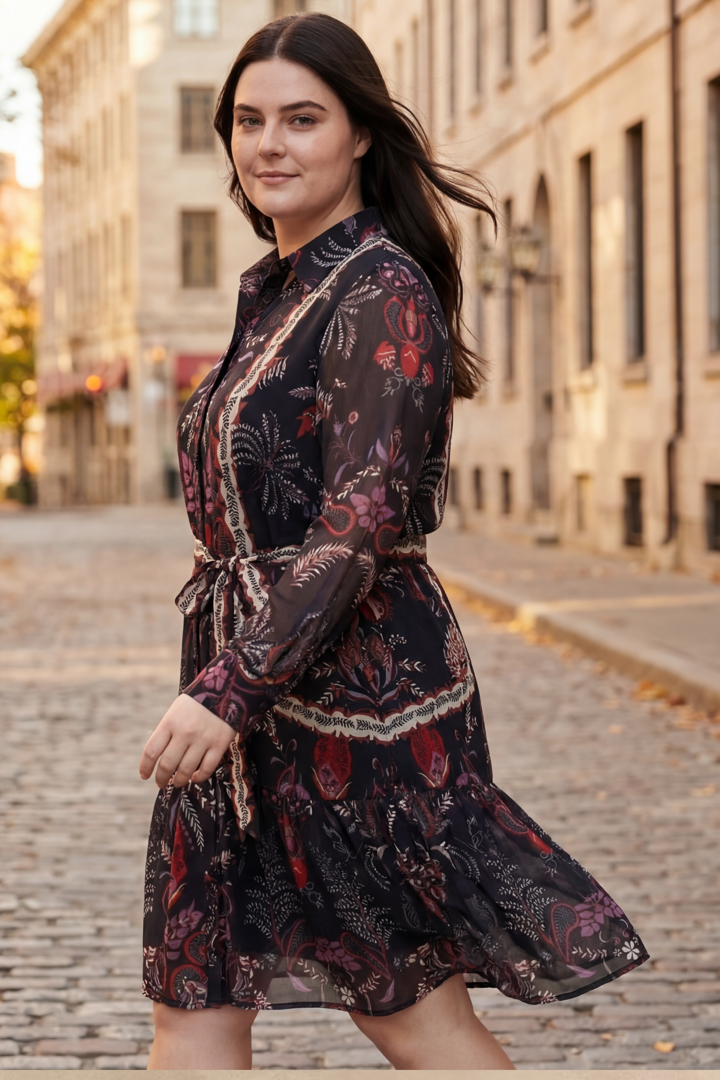 Etna Black Boho Shirt Dress