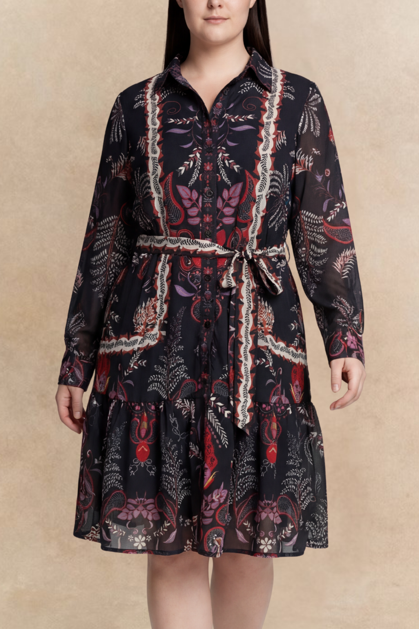 Etna Black Boho Shirt Dress