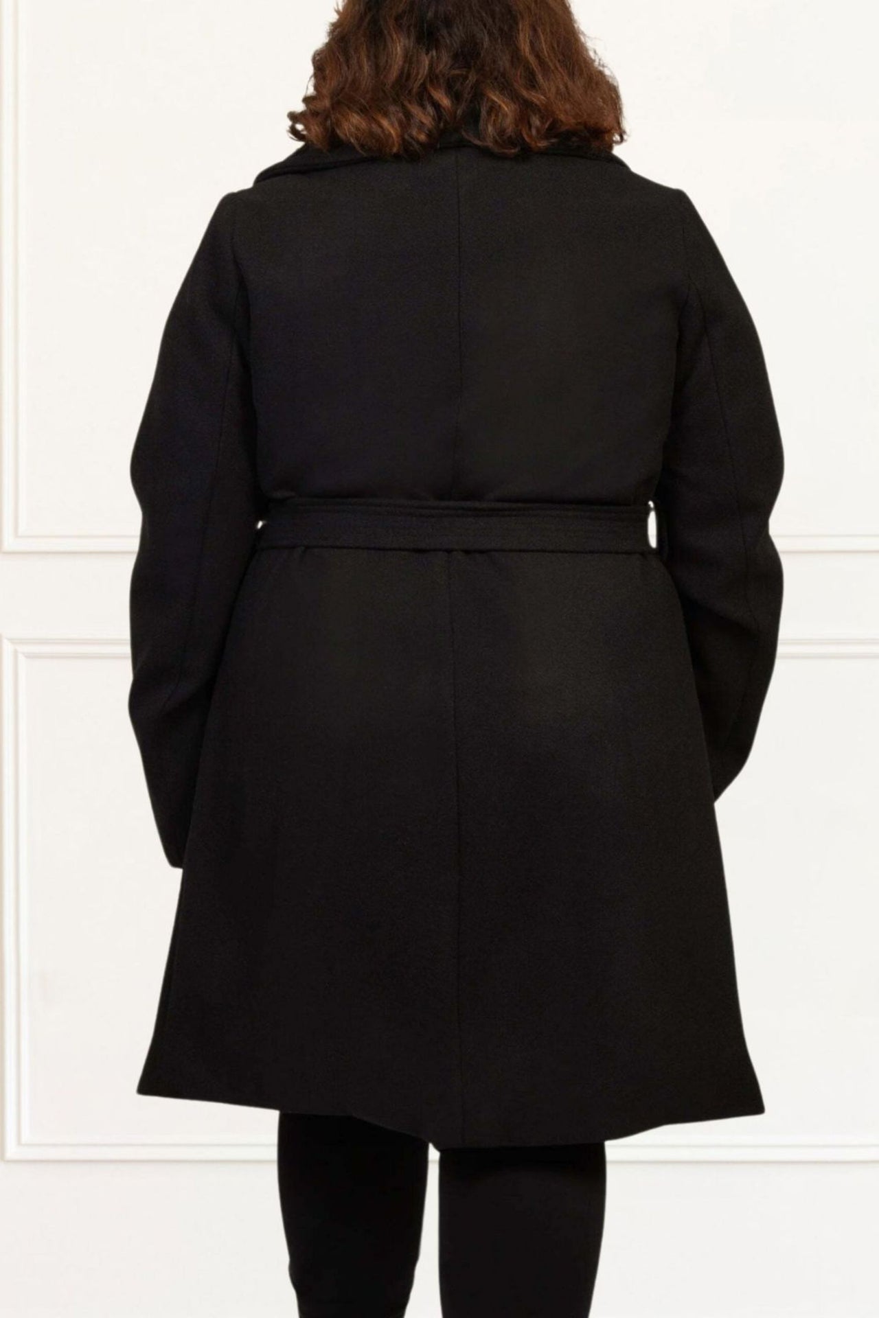 Hazel Coat Round Collar Belted Pockets - Onze Montreal Black / XS Annick