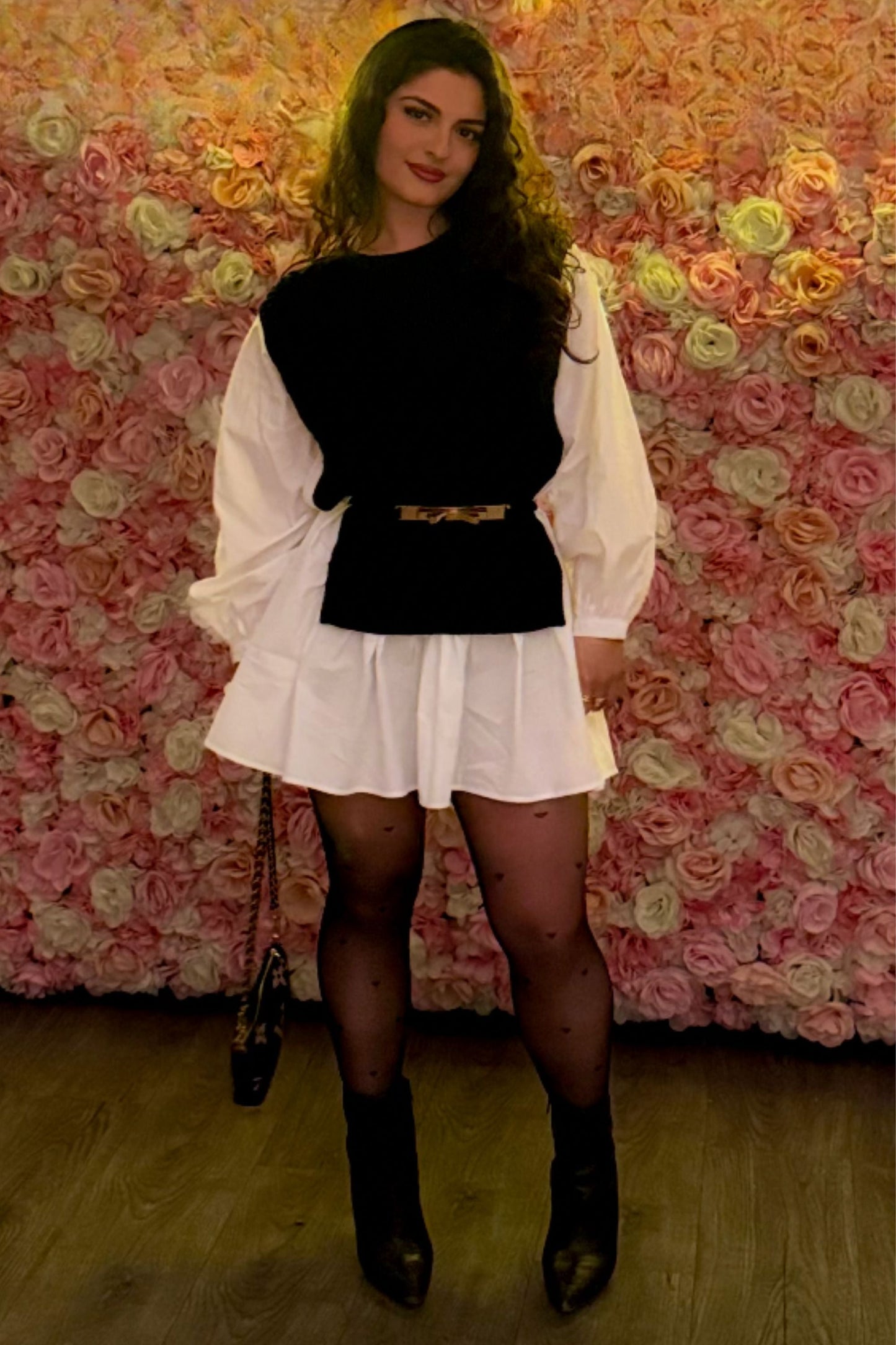 Tights Women's Sheer Black Tights – Heart Print Pantyhose, High Waist, Elegant & Sexy