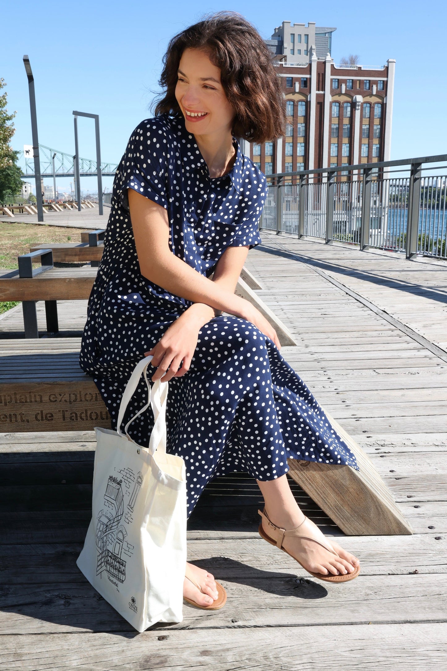 Jacqueline Polka Dot Shirred Midi Dress