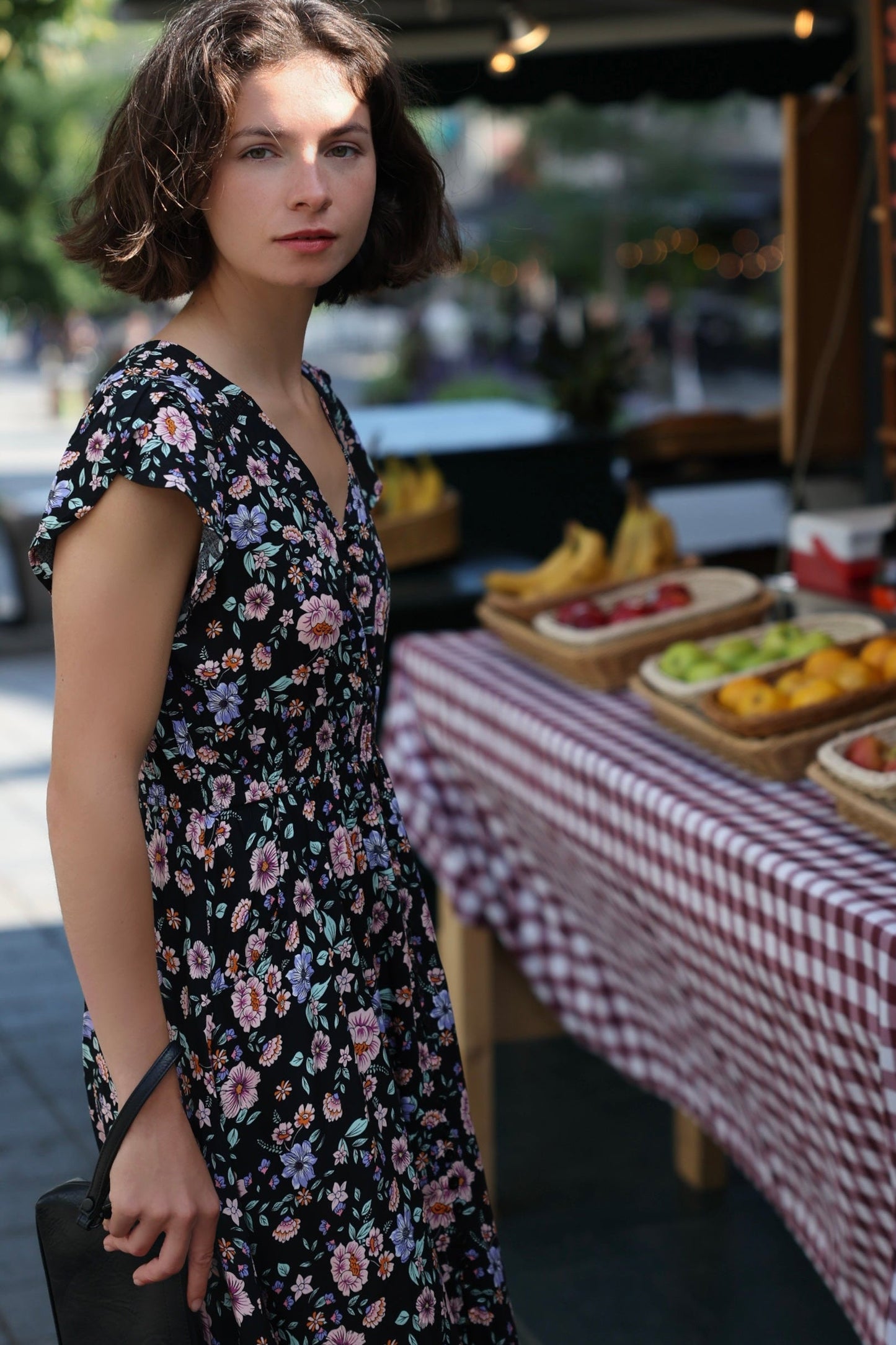 Michelle Floral Maxi Dess V-Neck Cap Sleeves