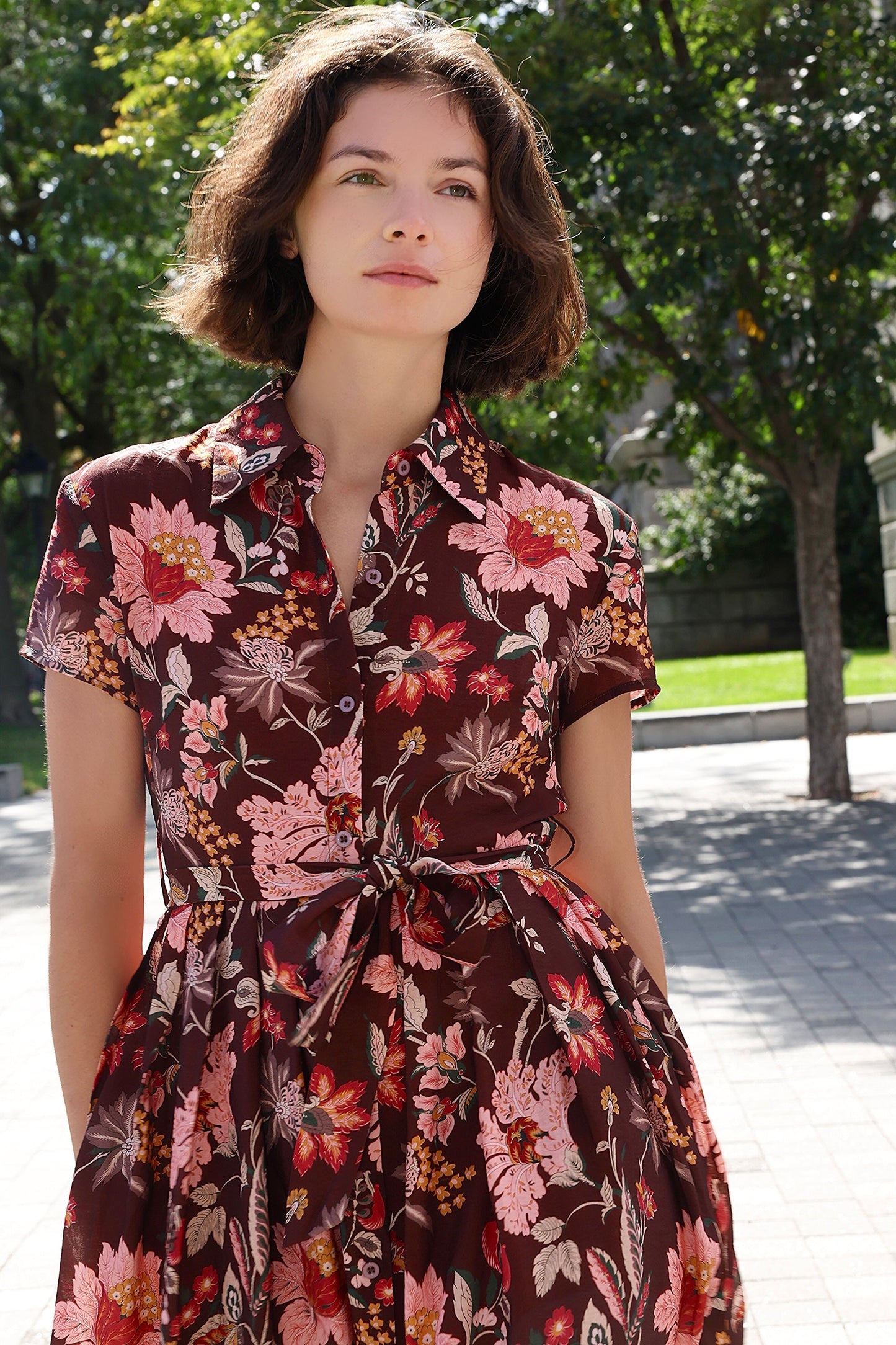 Augustine Midi Shirt Dress Floral Print